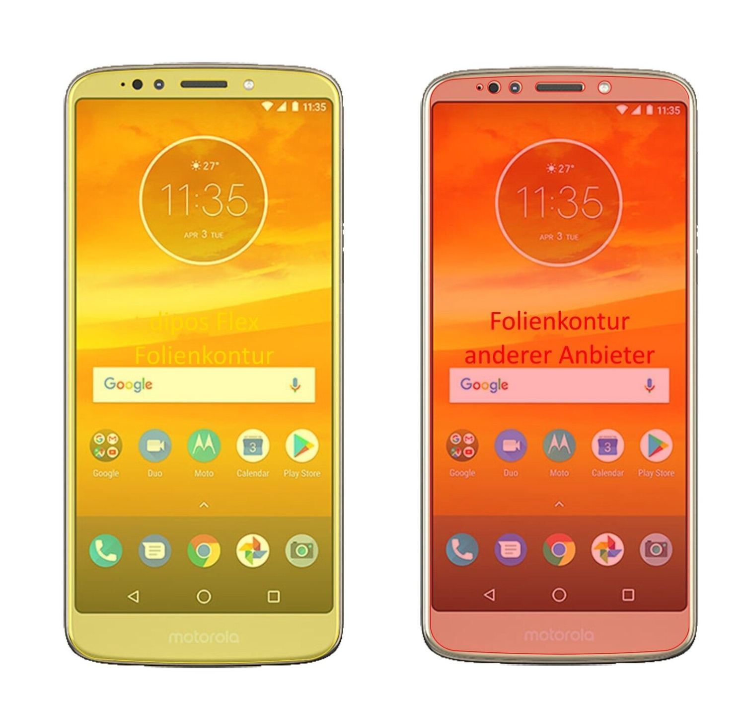 2x 3D Full Cover Schutzfolie für Motorola Moto E5  (1)