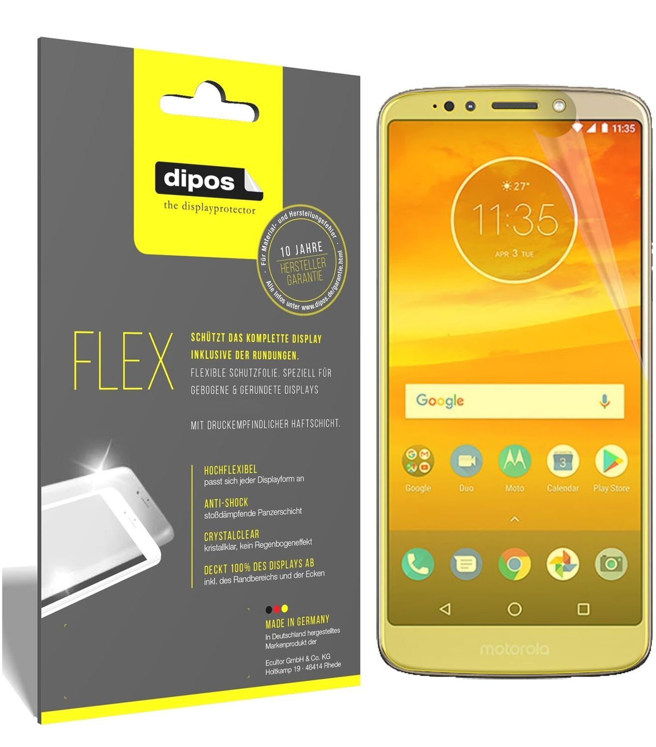 2x 3D Full Cover Schutzfolie für Motorola Moto E5  (2)