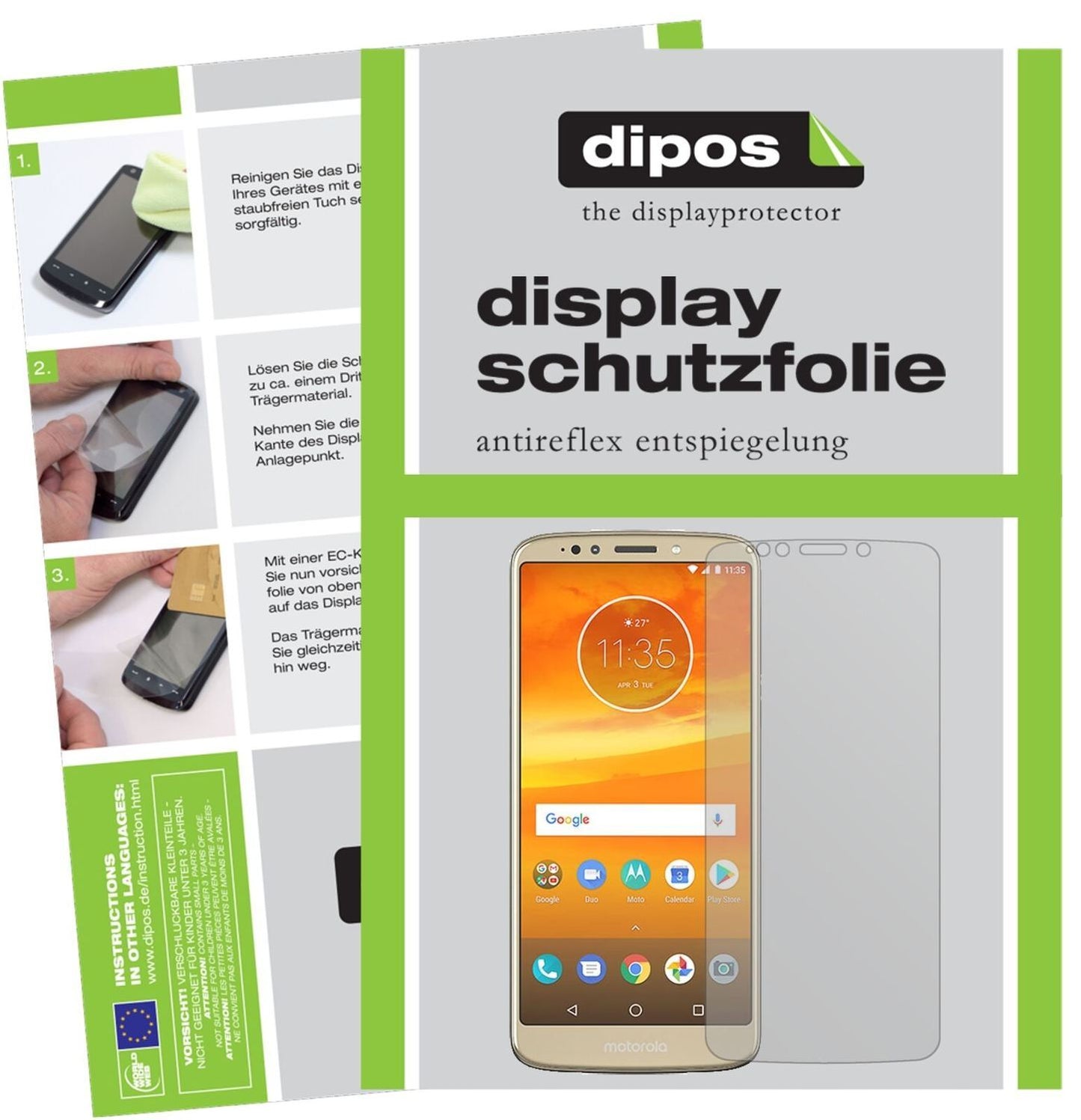 1x Schutzfolie matt für Motorola Moto E5 Display-S (2)
