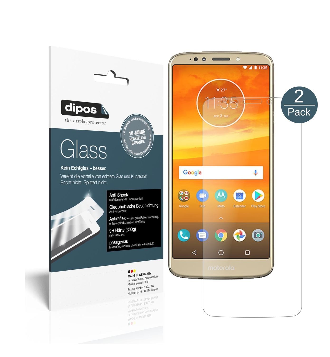 2x 9H Schutzfolie matt für Motorola Moto E5 Plus P (1)