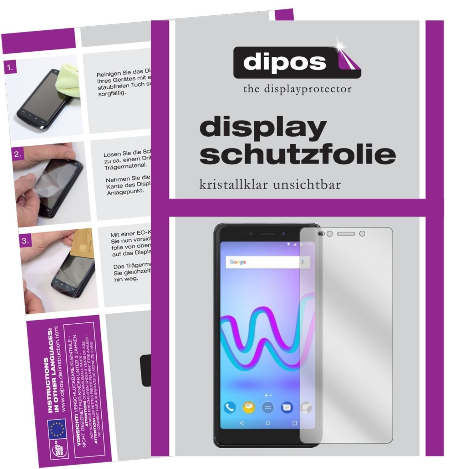 6x Schutzfolie klar für Wiko Jerry 3 Display-Schut (1)