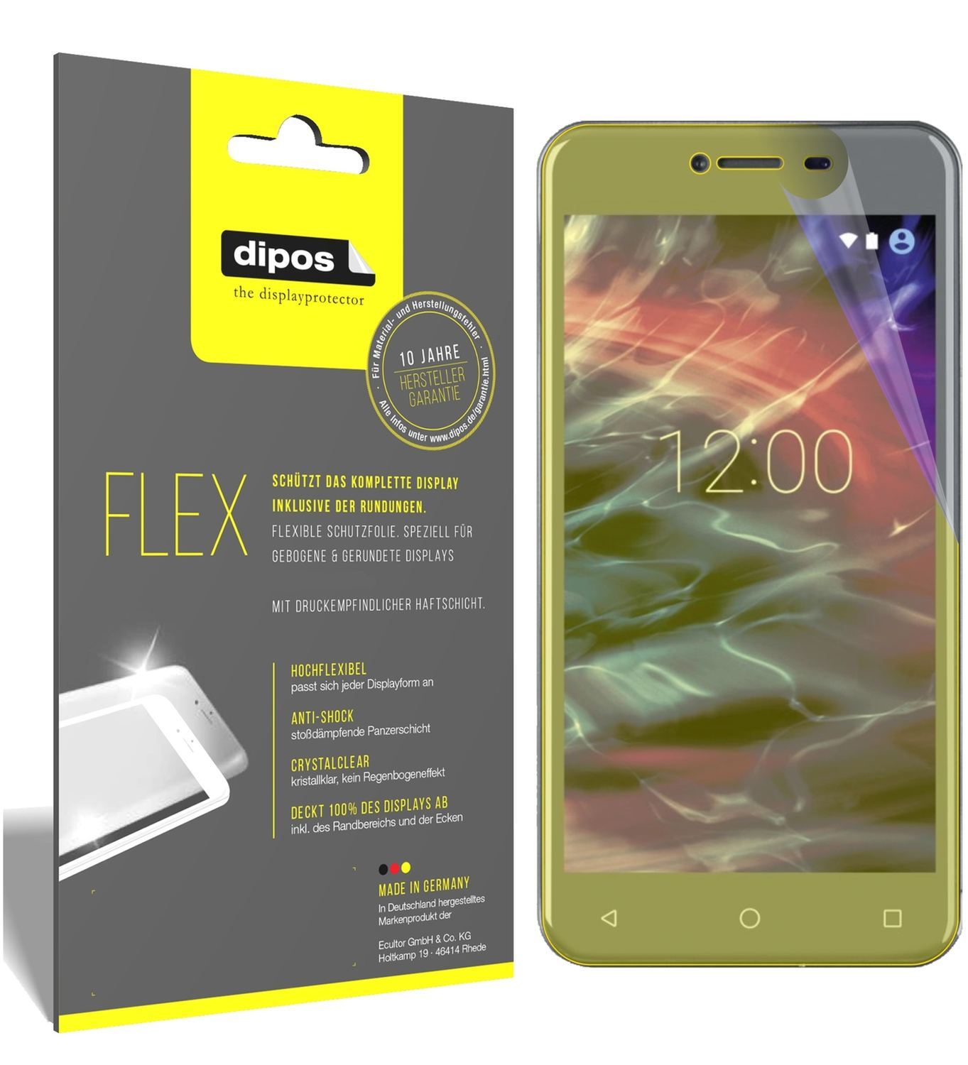 3x 3D Full Cover Schutzfolie für Medion Life E5008 (1)