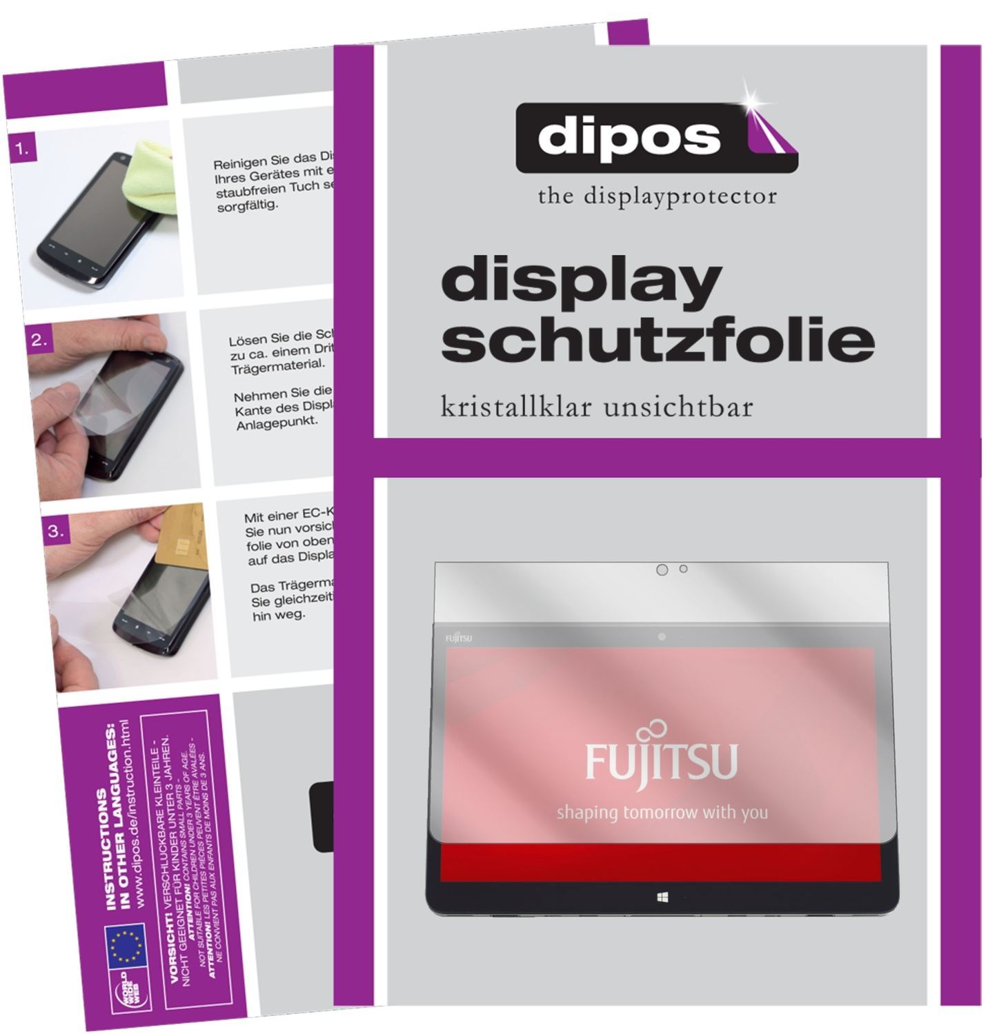 2x Schutzfolie klar für Fujitsu Stylistic Q736 Dis (1)