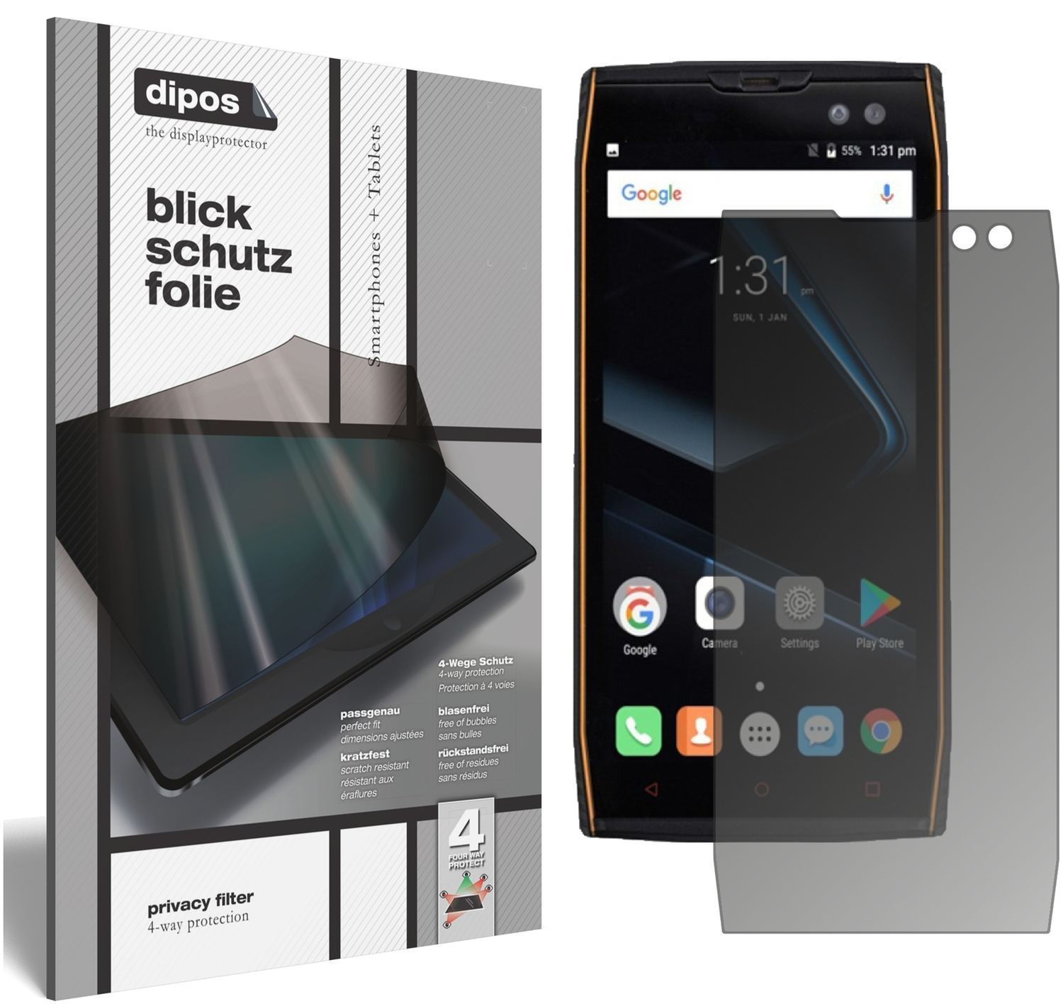 Blickschutzfolie für Doogee S50 matt Schutzfolie P (1)