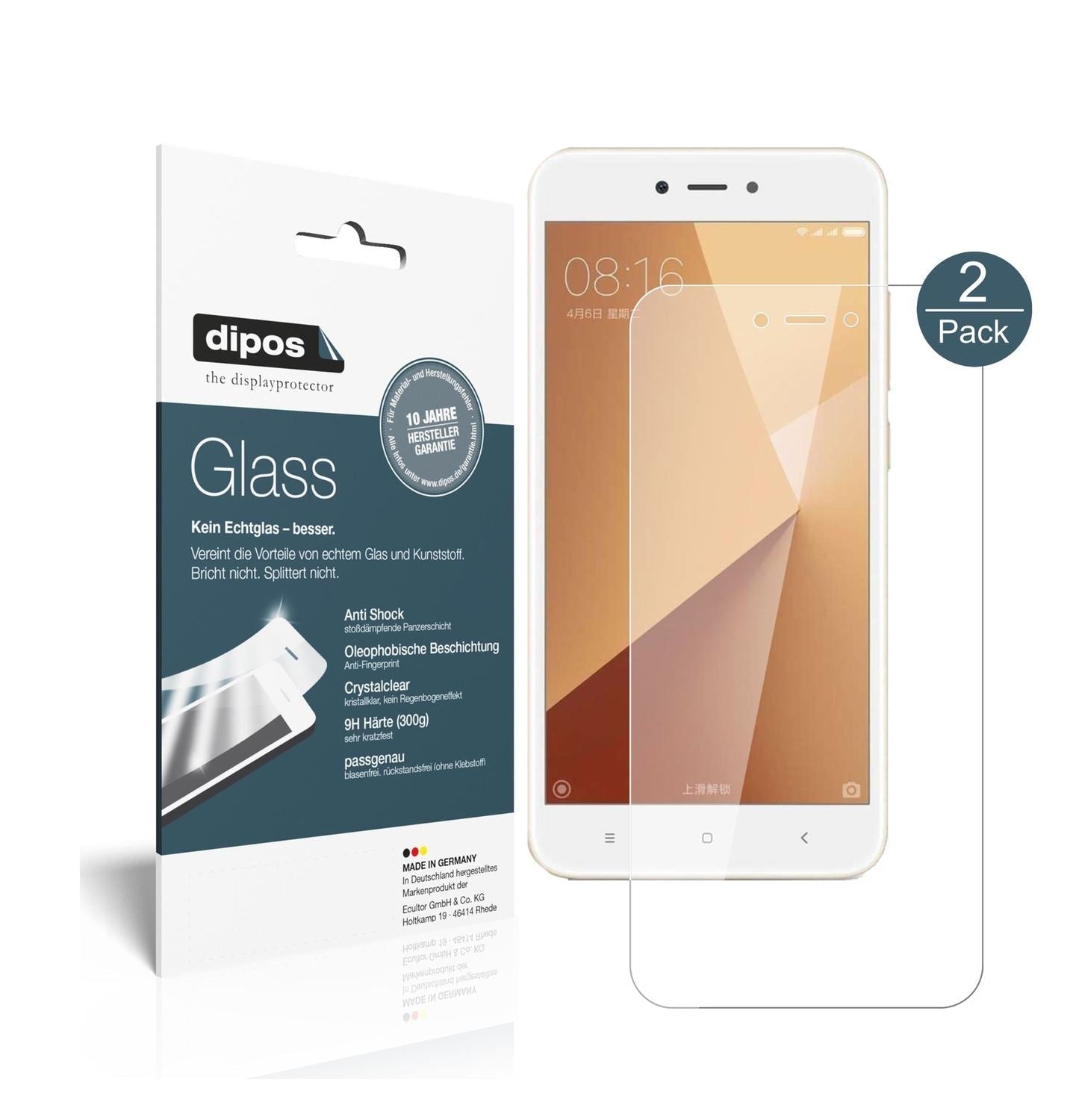 2x 9H Schutzfolie für Xiaomi Redmi Note 5A Panzerf (1)