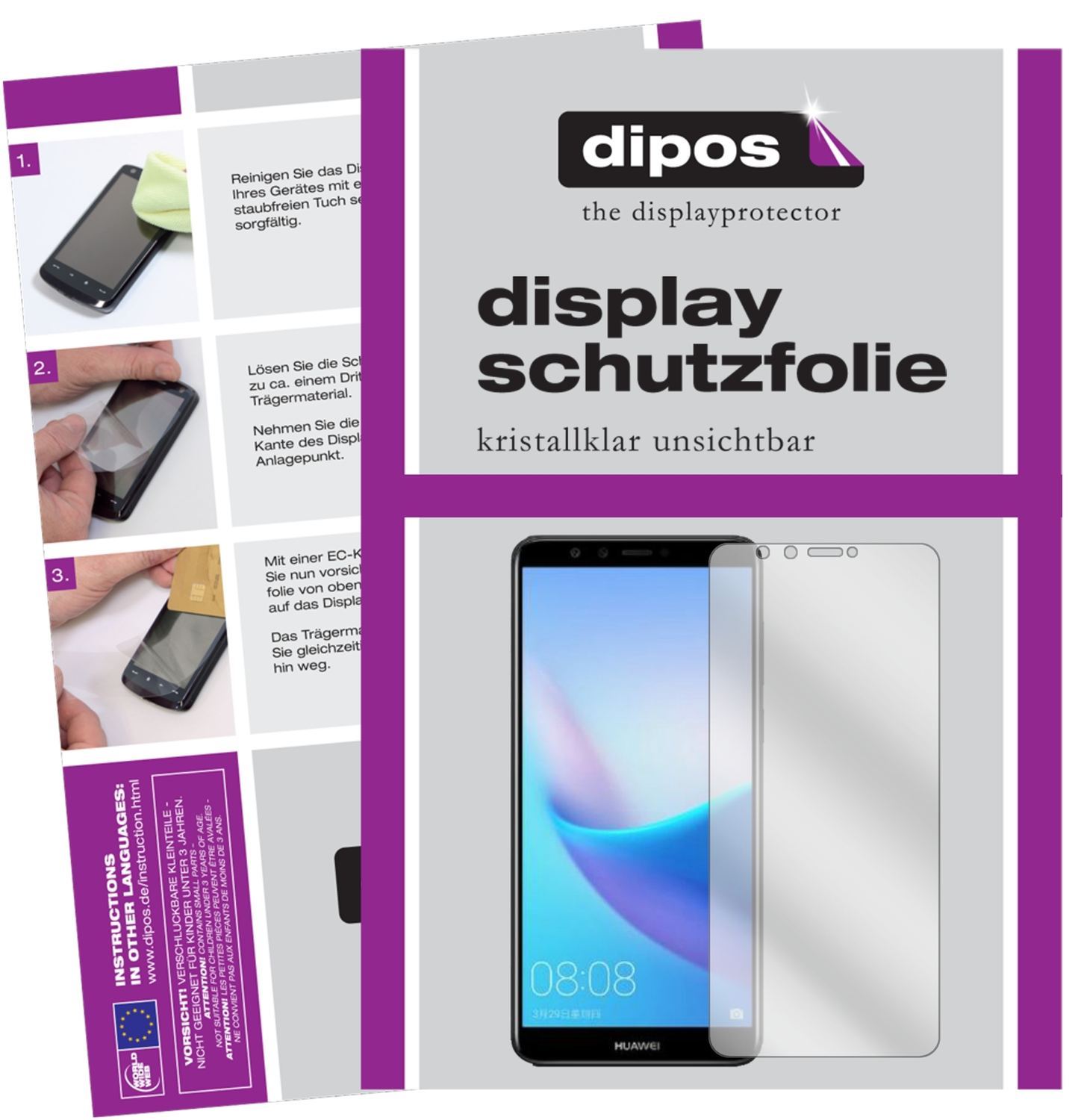 6x Schutzfolie klar für Huawei Enjoy 8 Display-Sch (1)