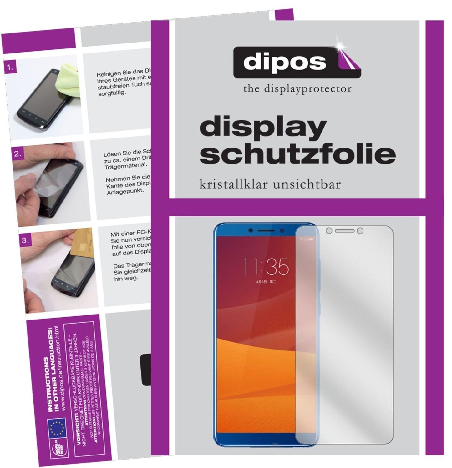 5x Schutzfolie klar für Lenovo K5 (2018) Display-S (2)
