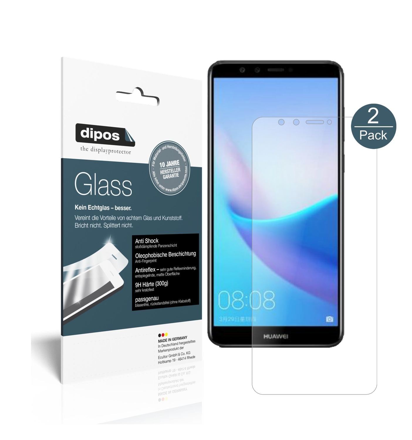 2x 9H Schutzfolie matt für Huawei Enjoy 8e Panzerf (1)