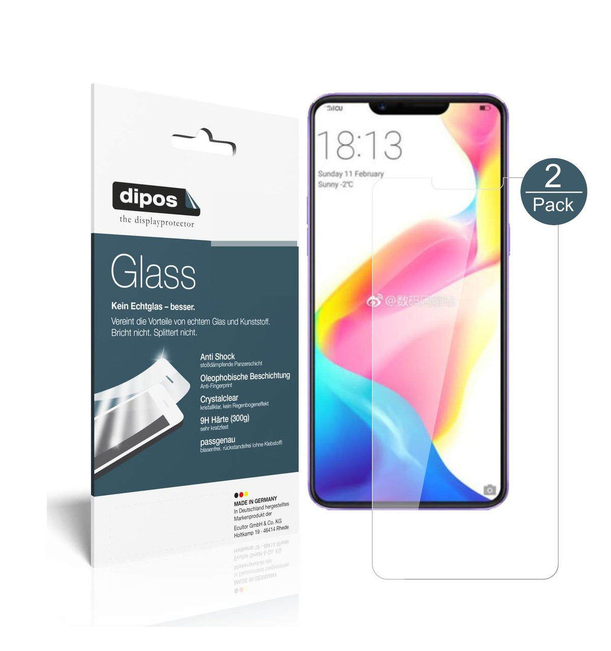 2x 9H Schutzfolie für Oppo R15 Dream Mirror Panzer (1)