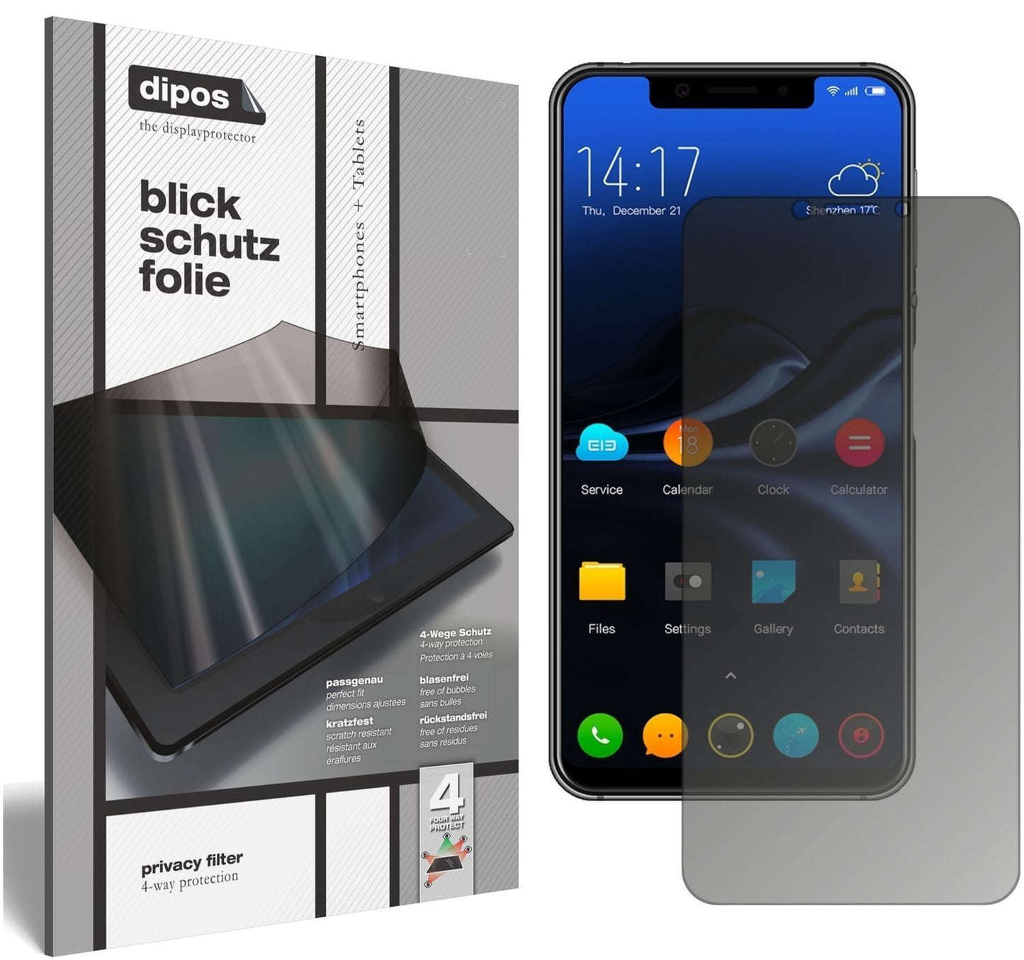 Blickschutzfolie für Elephone A4 matt Schutzfolie  (1)