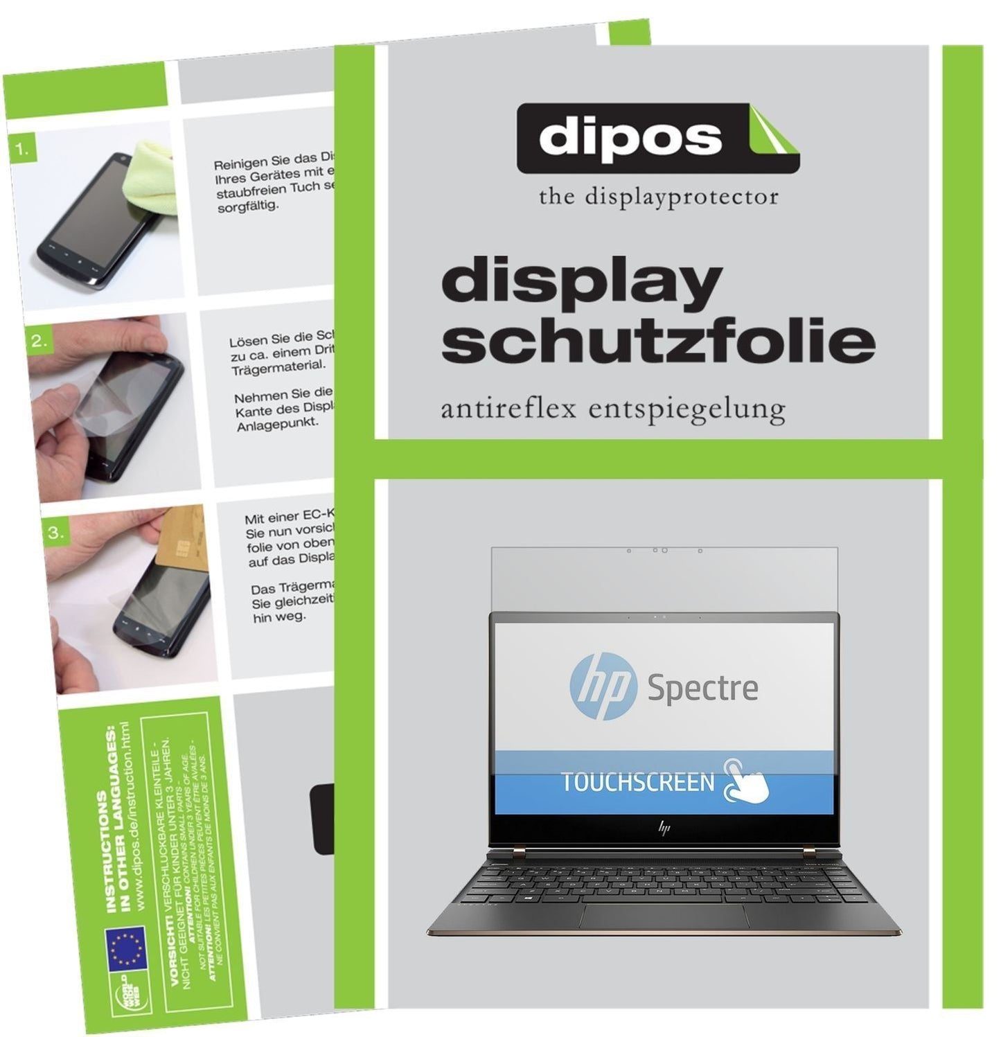 2x Schutzfolie matt für HP Spectre 13-af033ng Disp (1)