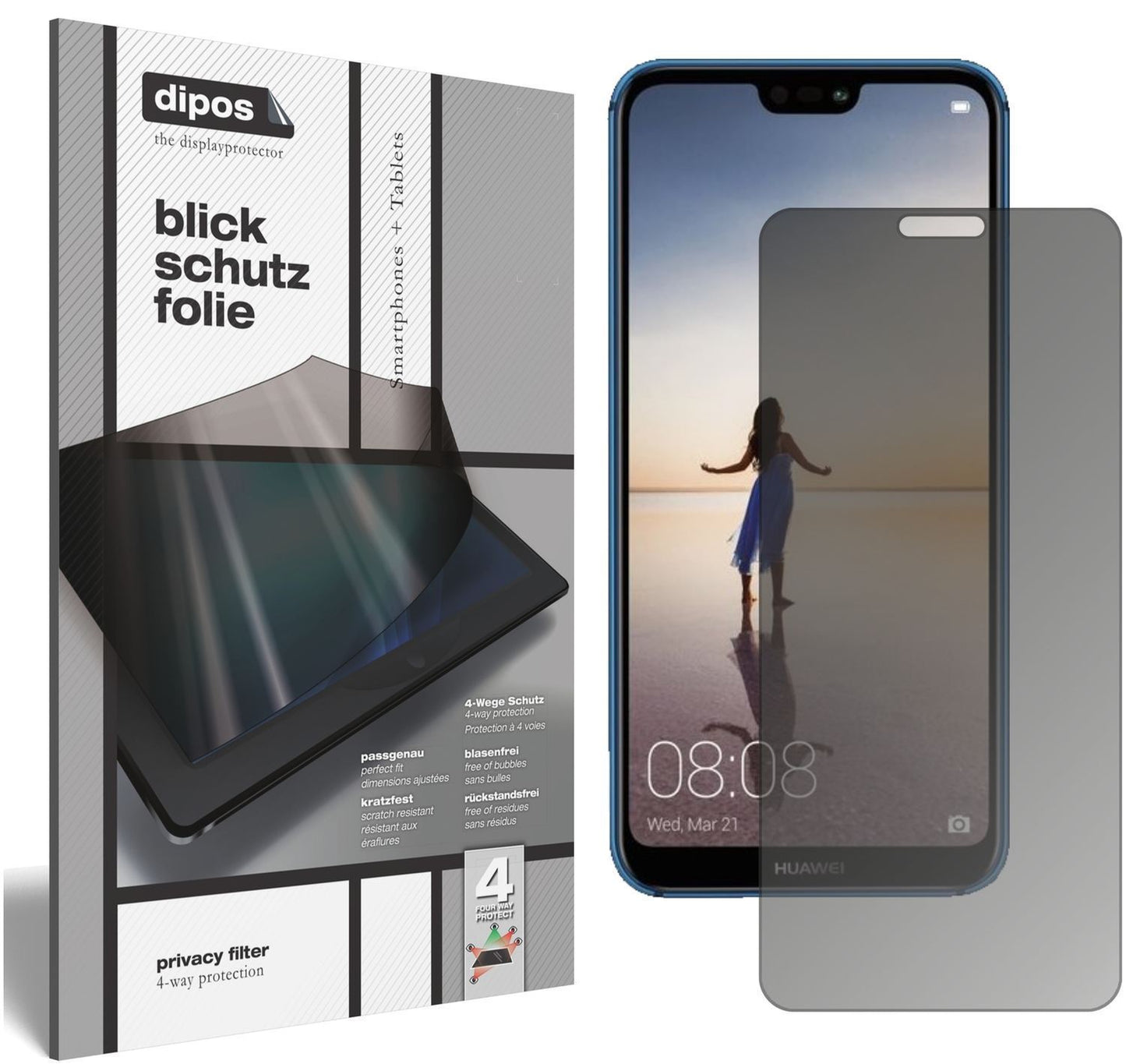 Blickschutzfolie für Huawei P20 Lite matt Schutzfo (1)