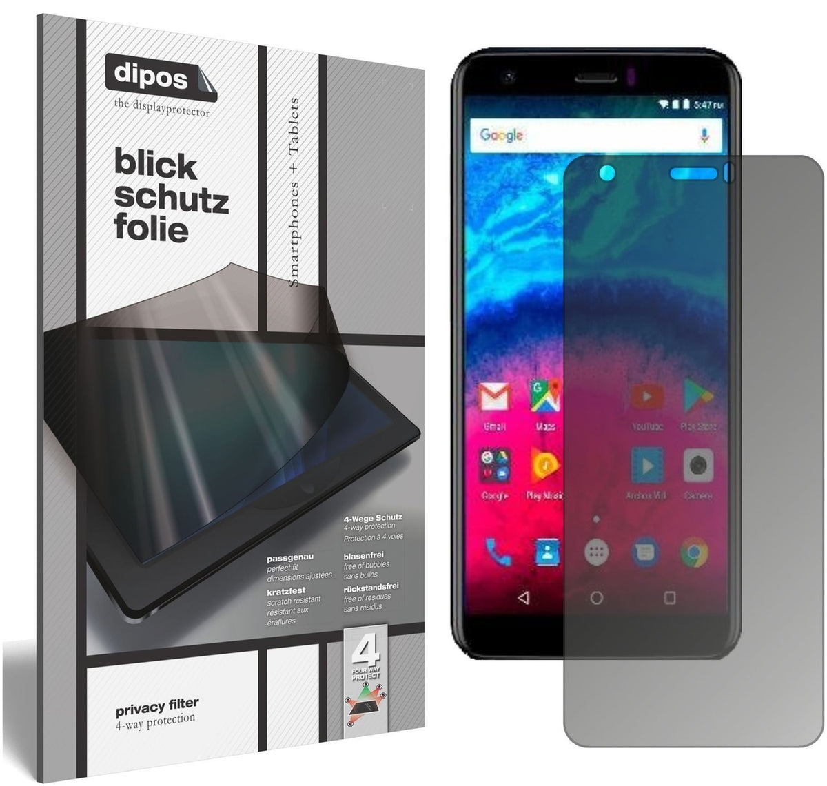 Blickschutzfolie für Archos Core 55S matt Schutzfo (1)