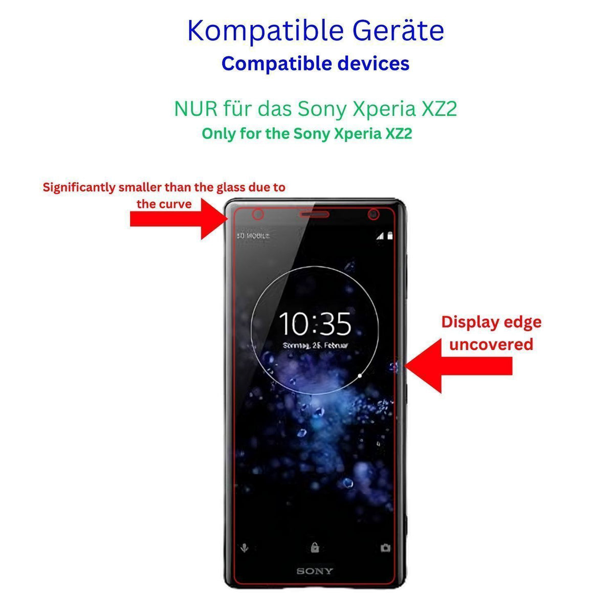 Blickschutzfolie für Sony Xperia XZ2 Compact matt  (3)