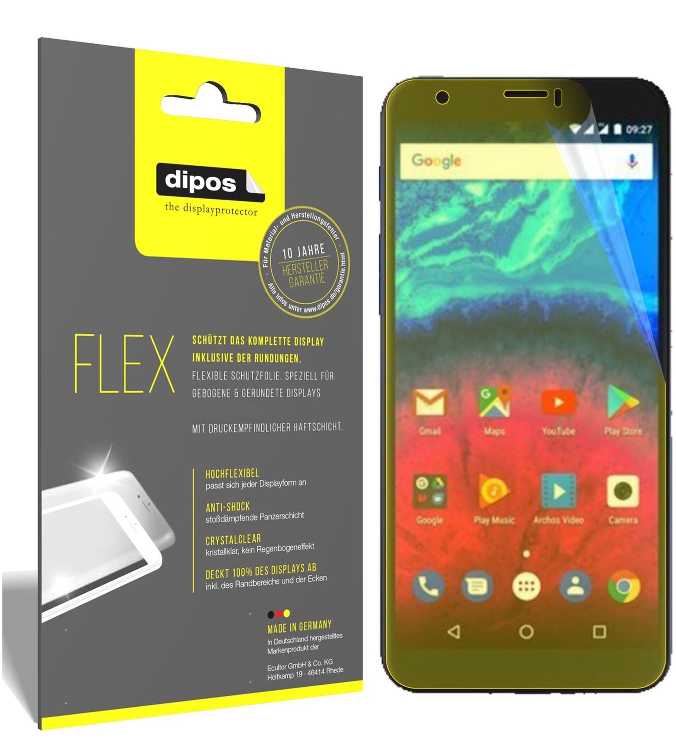 3x 3D Full Cover Schutzfolie für Archos Core 60S (1)