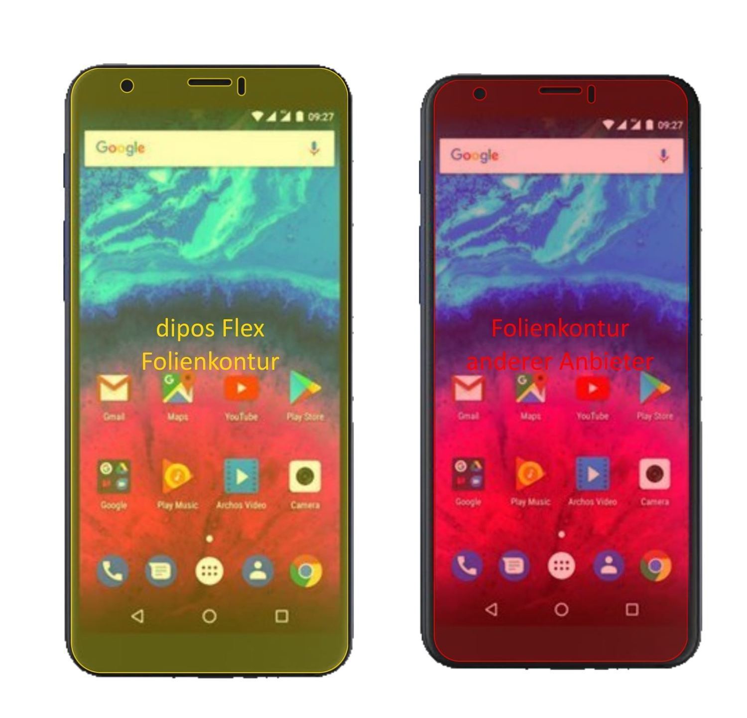 3x 3D Full Cover Schutzfolie für Archos Core 60S (2)