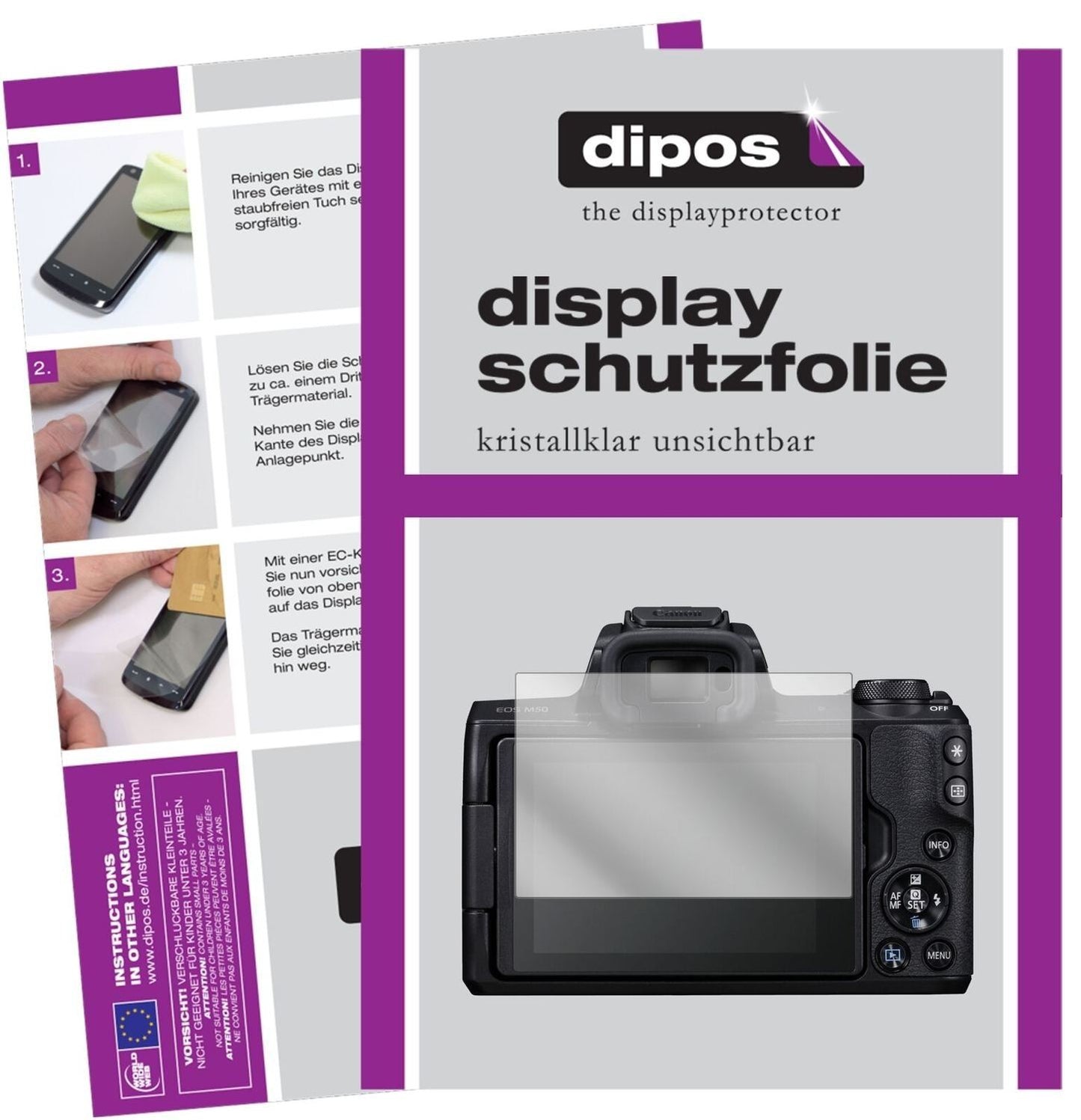 5x Schutzfolie klar für Canon EOS M50 Display-Schu (2)