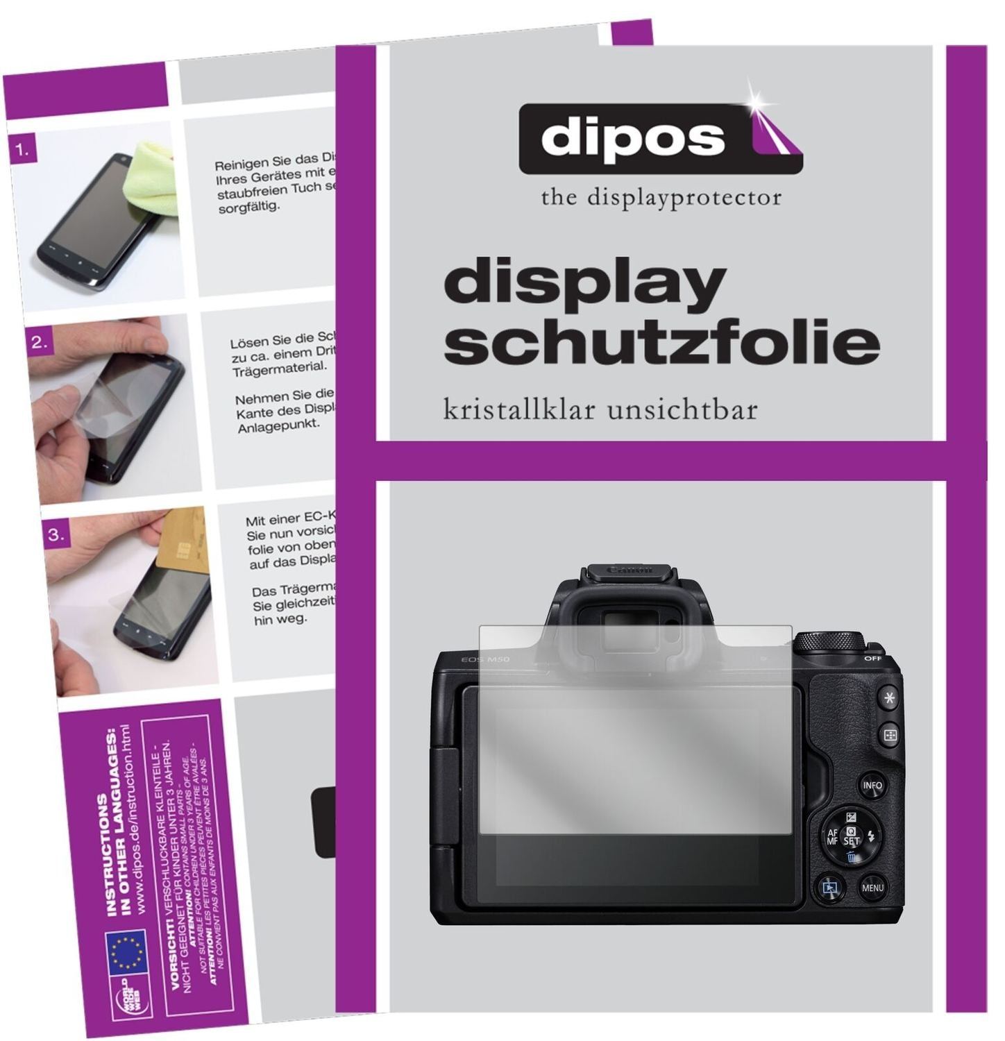 5x Schutzfolie klar für Canon EOS M50 Display-Schu (2)