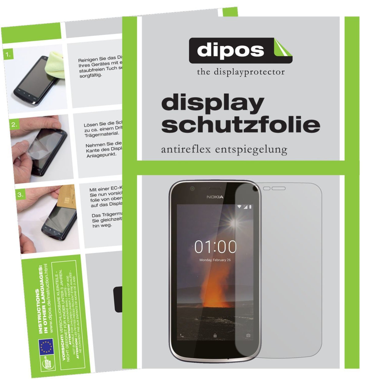 6x Schutzfolie matt für Nokia 1 Display-Schutzfoli (1)