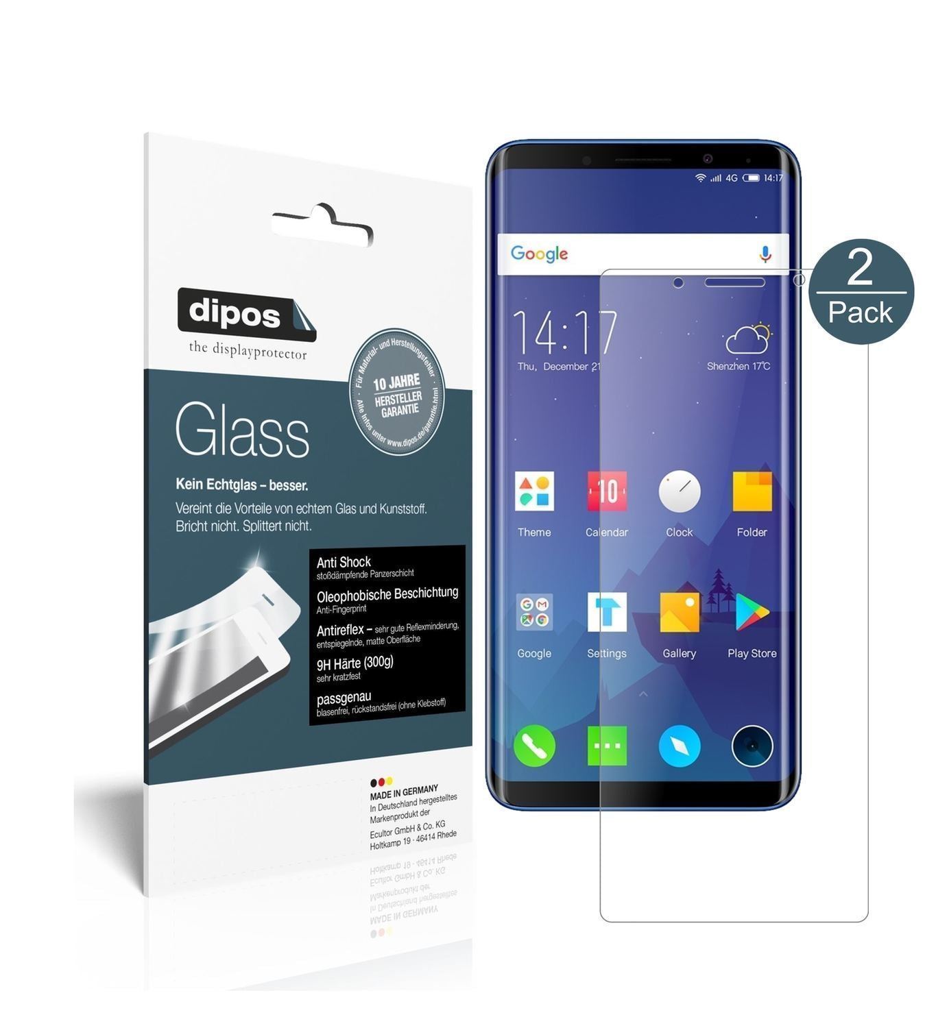 2x 9H Schutzfolie matt für Elephone U Panzerfolie (1)