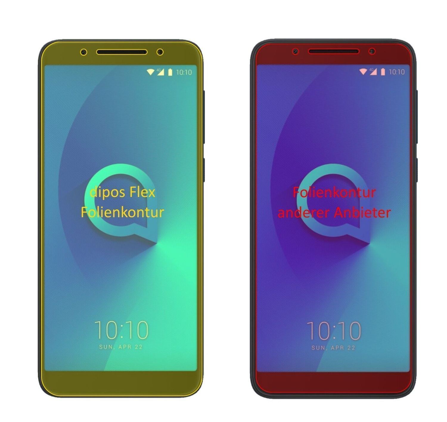 2x 3D Full Cover Schutzfolie für Alcatel 3V (1)