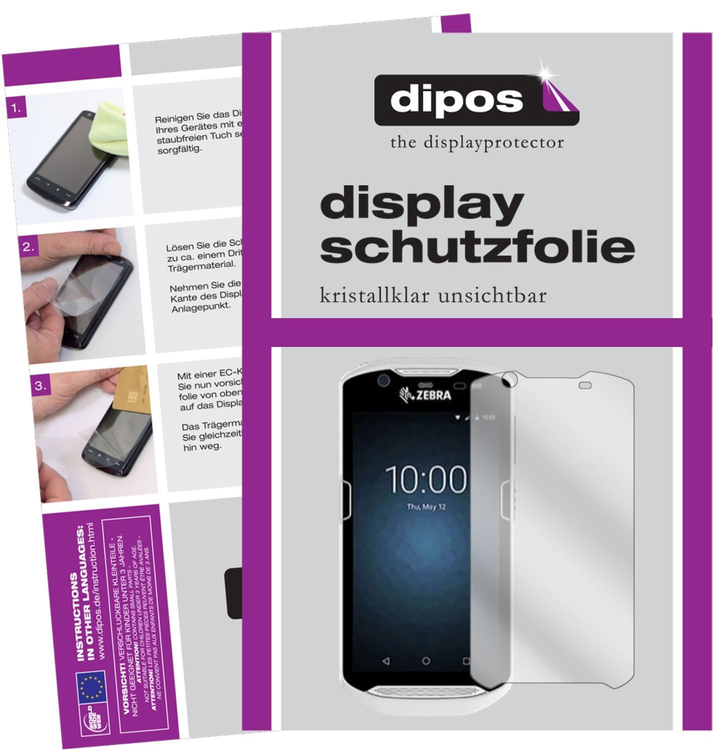 6x Schutzfolie klar für Zebra TC56 Display-Schutzf (1)