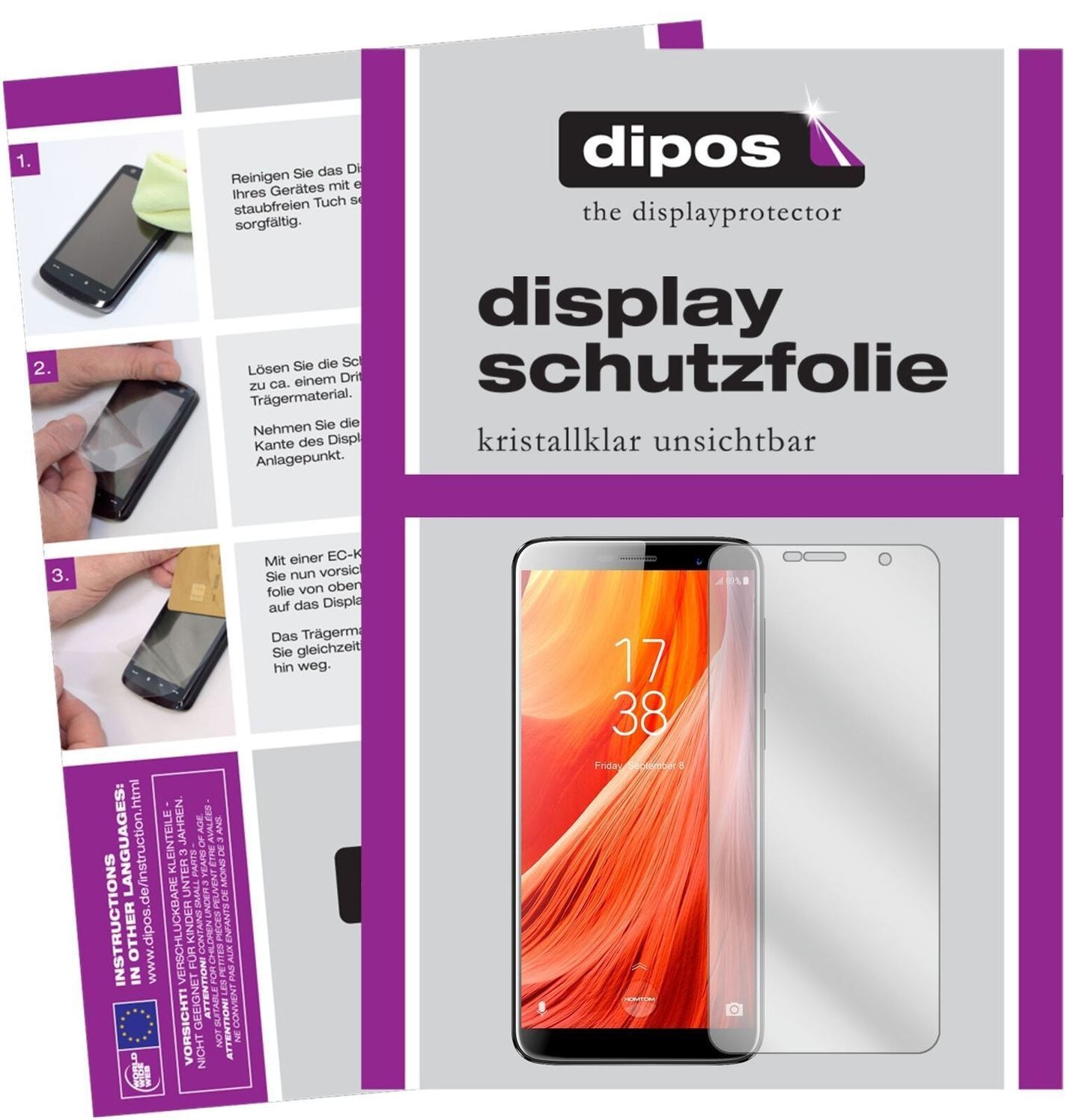 5x Schutzfolie klar für HOMTOM S7 Display-Schutzfo (2)
