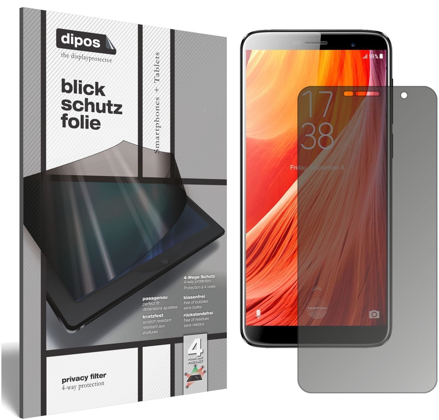 Blickschutzfolie für HOMTOM S7 matt Schutzfolie Pr (1)