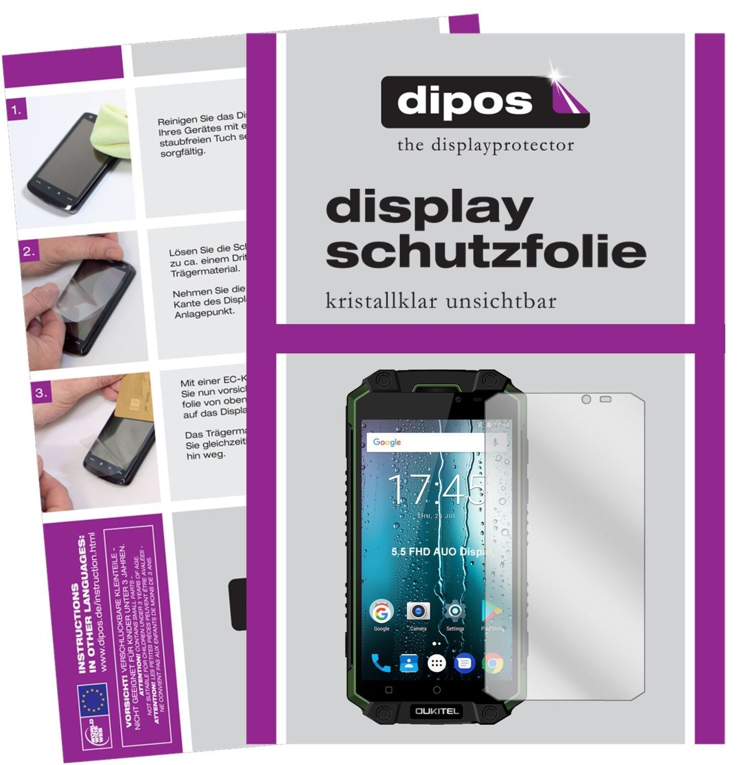 5x Schutzfolie klar für Oukitel K10000 Max Display (2)