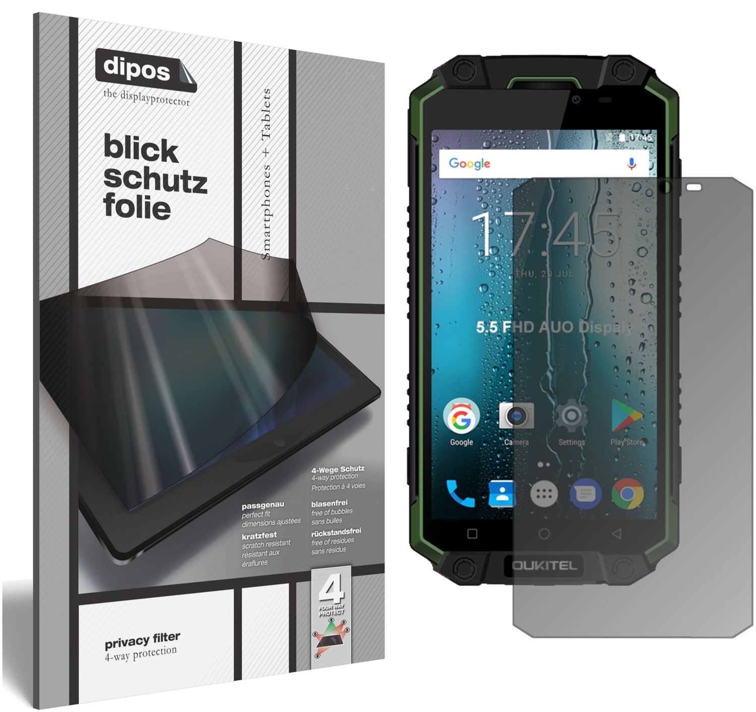 Blickschutzfolie für Oukitel K10000 Max matt Schut (1)