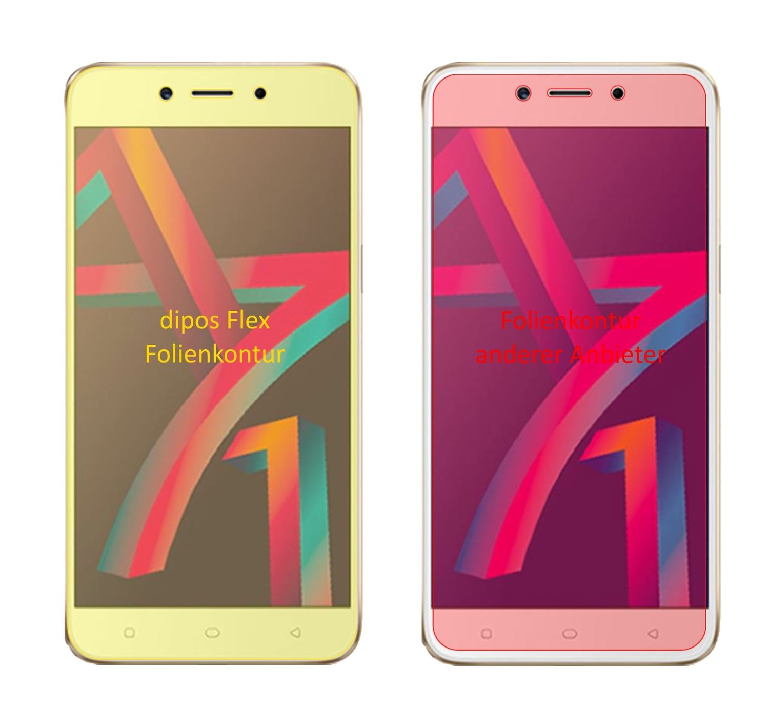 3x 3D Full Cover Schutzfolie für Oppo A71 2018 (2)