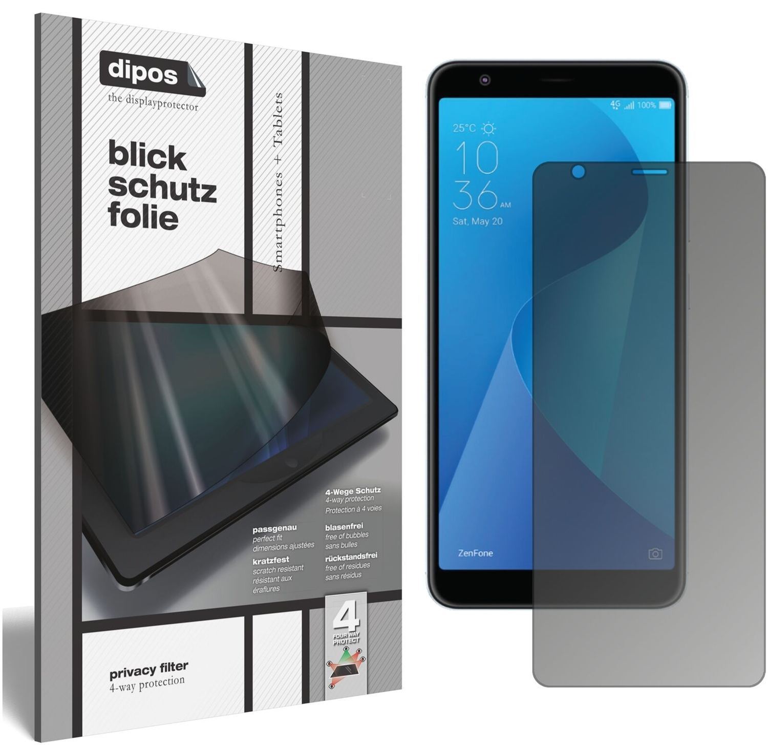 Blickschutzfolie für Asus ZenFone Max Plus M1 (ZB5 (2)