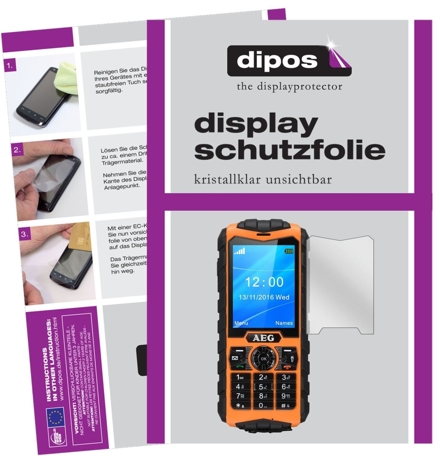 6x Schutzfolie klar für AEG M550 Display-Schutzfol (1)