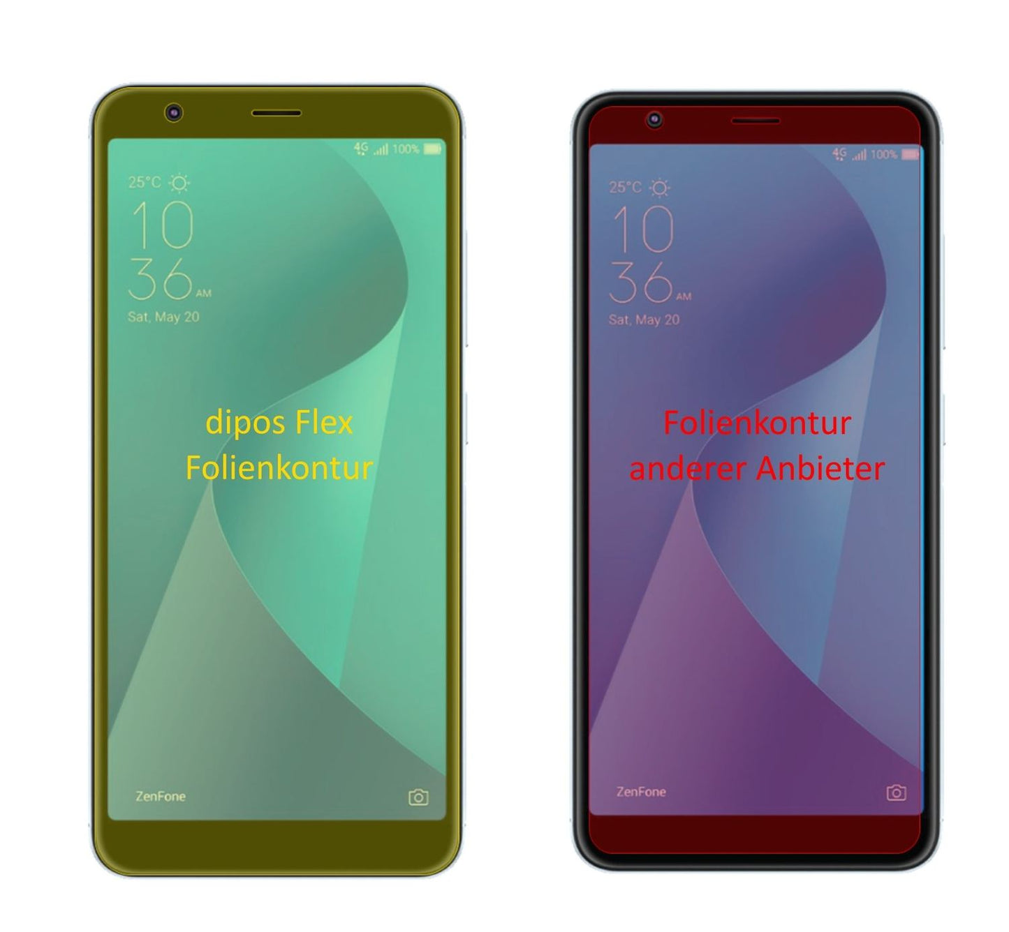 3x 3D Full Cover Schutzfolie für Asus ZenFone Max  (2)