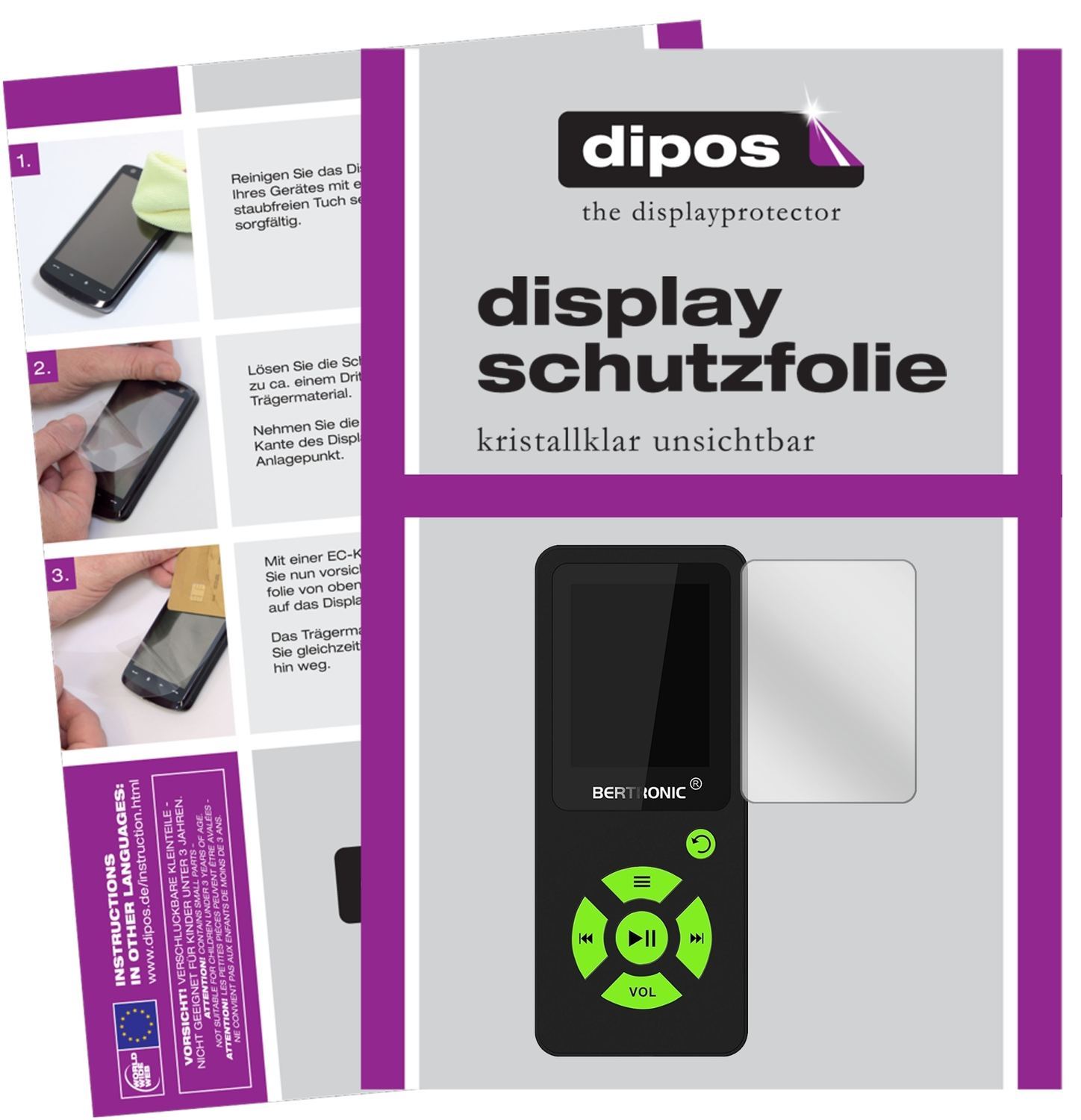 6x Schutzfolie klar für Bertronic BC07 Royal MP3-P (1)