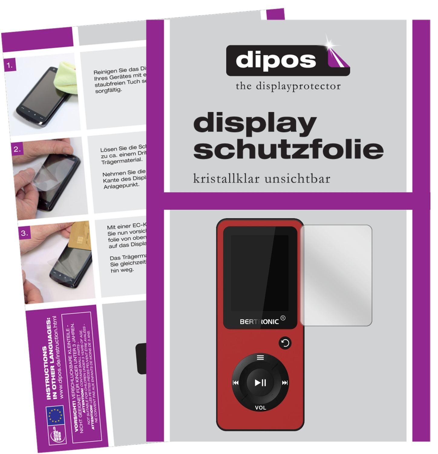 6x Schutzfolie klar für Bertronic BC02 Royal MP3-P (1)