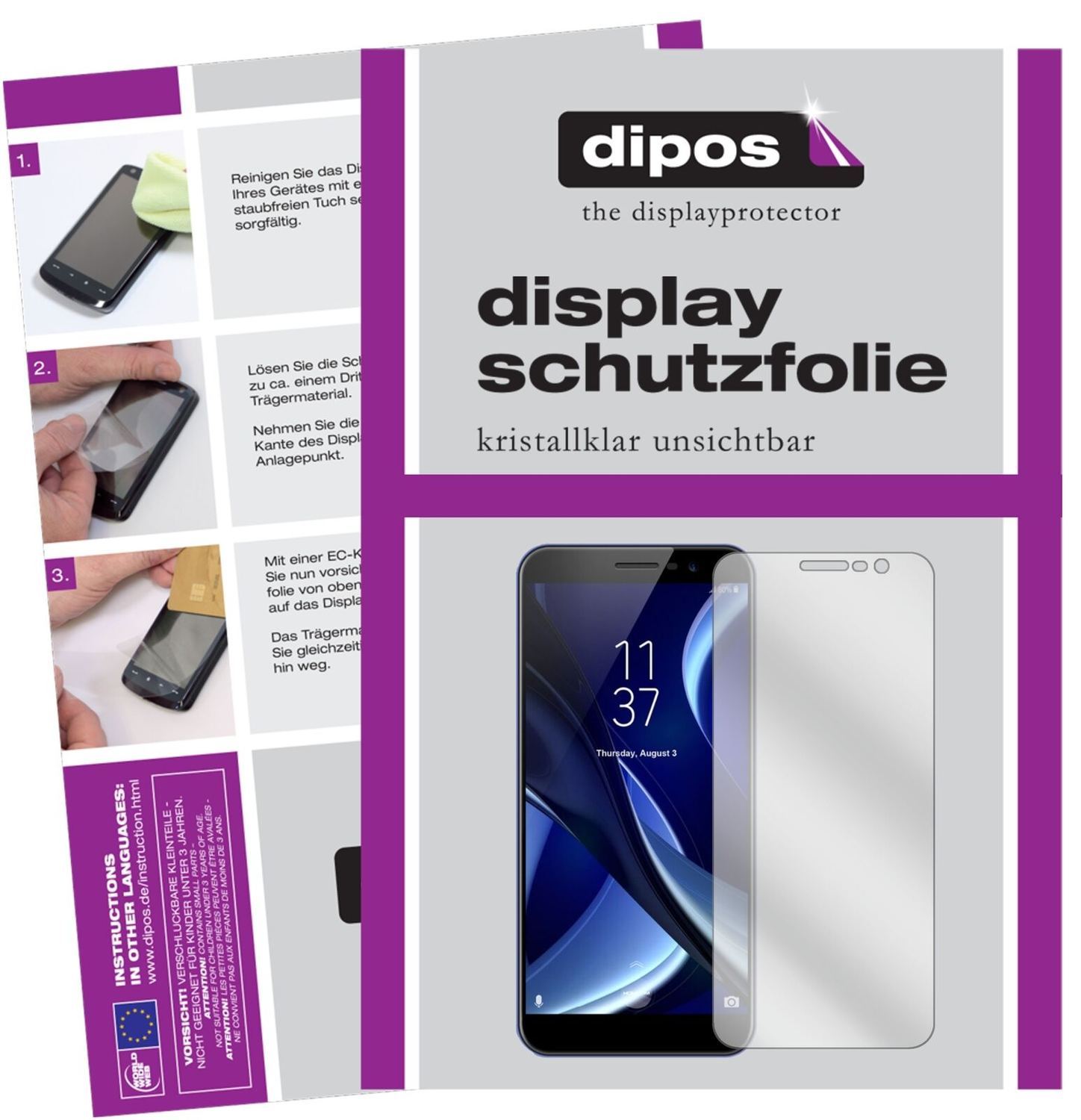 1x Schutzfolie klar für HOMTOM S16 Display-Schutzf (2)