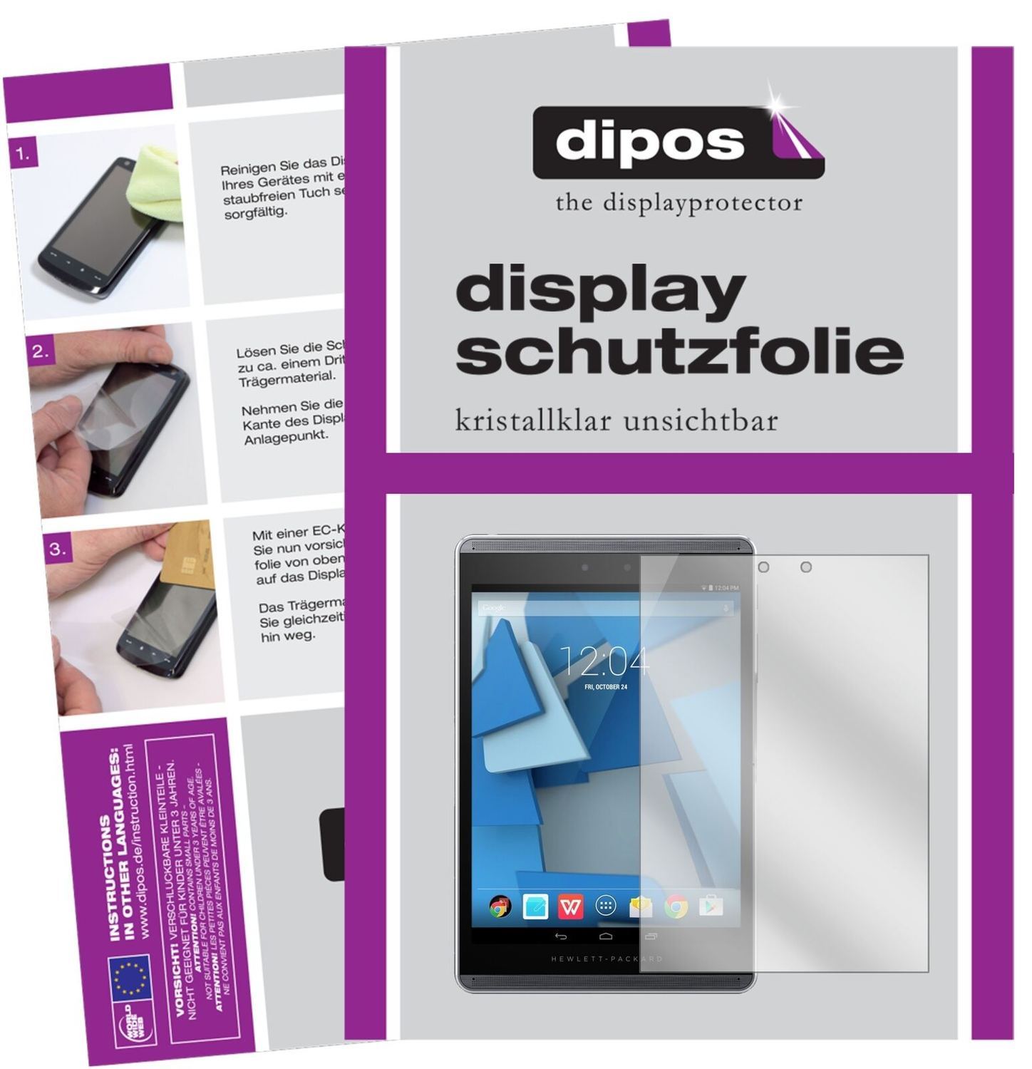1x Schutzfolie klar für HP Pro Slate 8 Display-Sch (2)