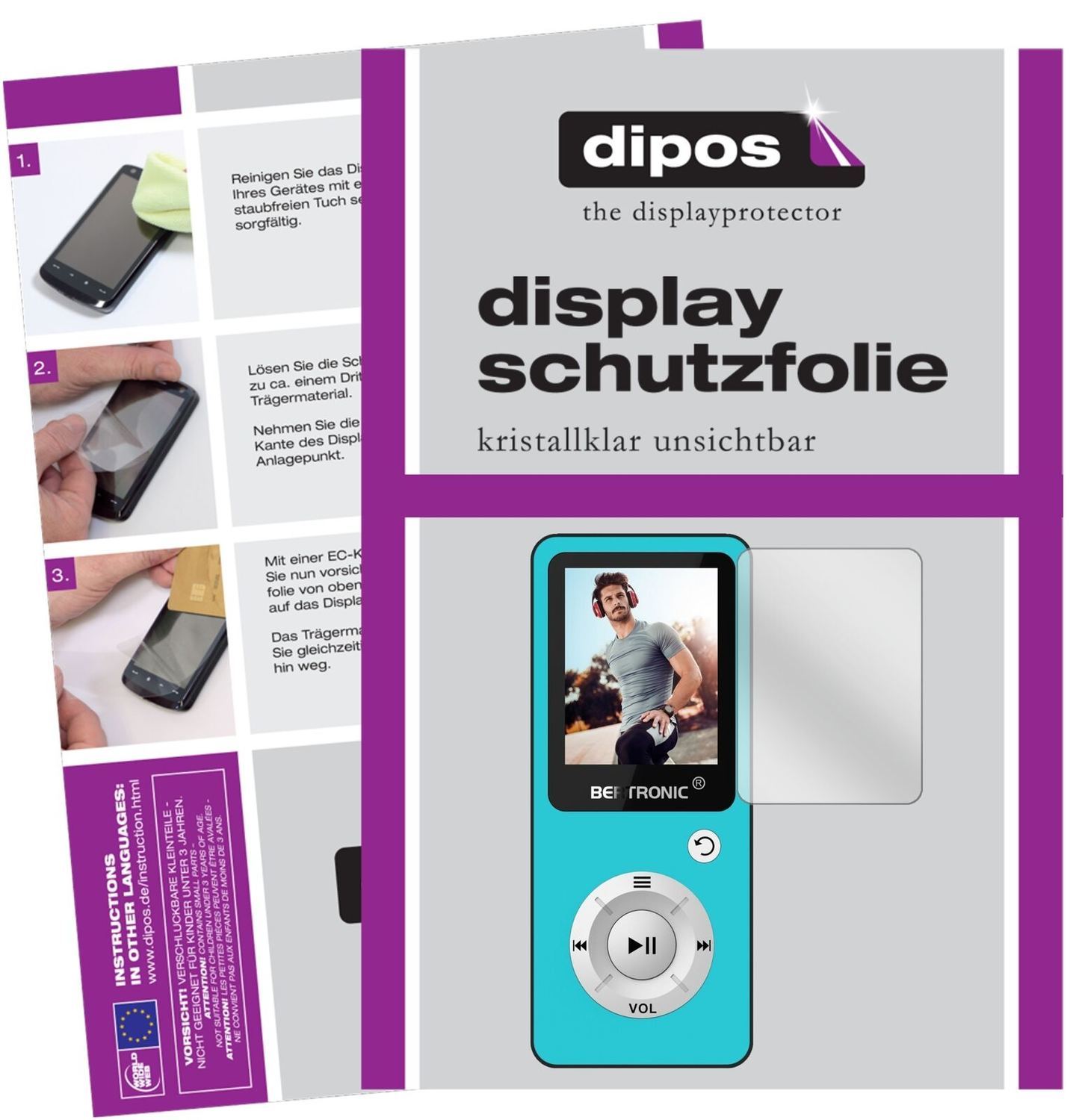 5x Schutzfolie klar für Bertronic BC04 Royal MP3-P (2)
