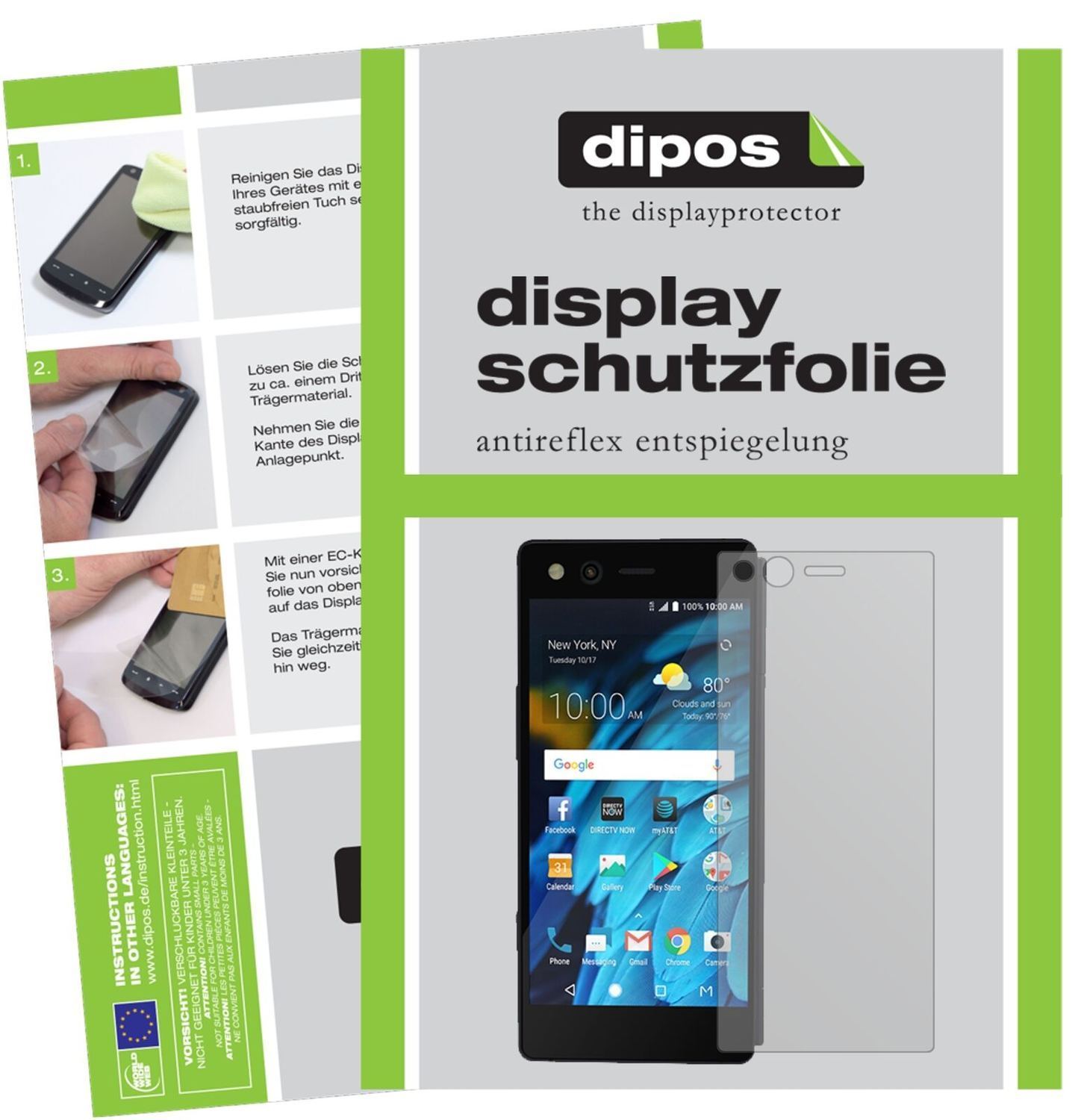 1x Schutzfolie matt für ZTE Axon M Display-Schutzf (2)