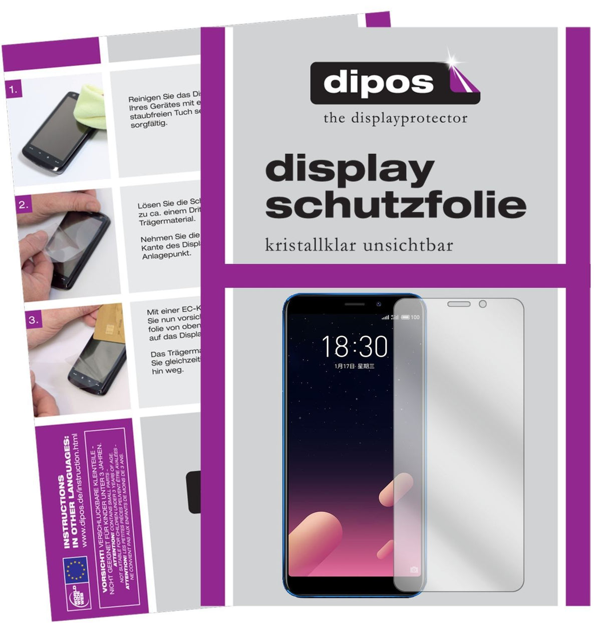 6x Schutzfolie klar für Meizu M6S Display-Schutzfo (1)