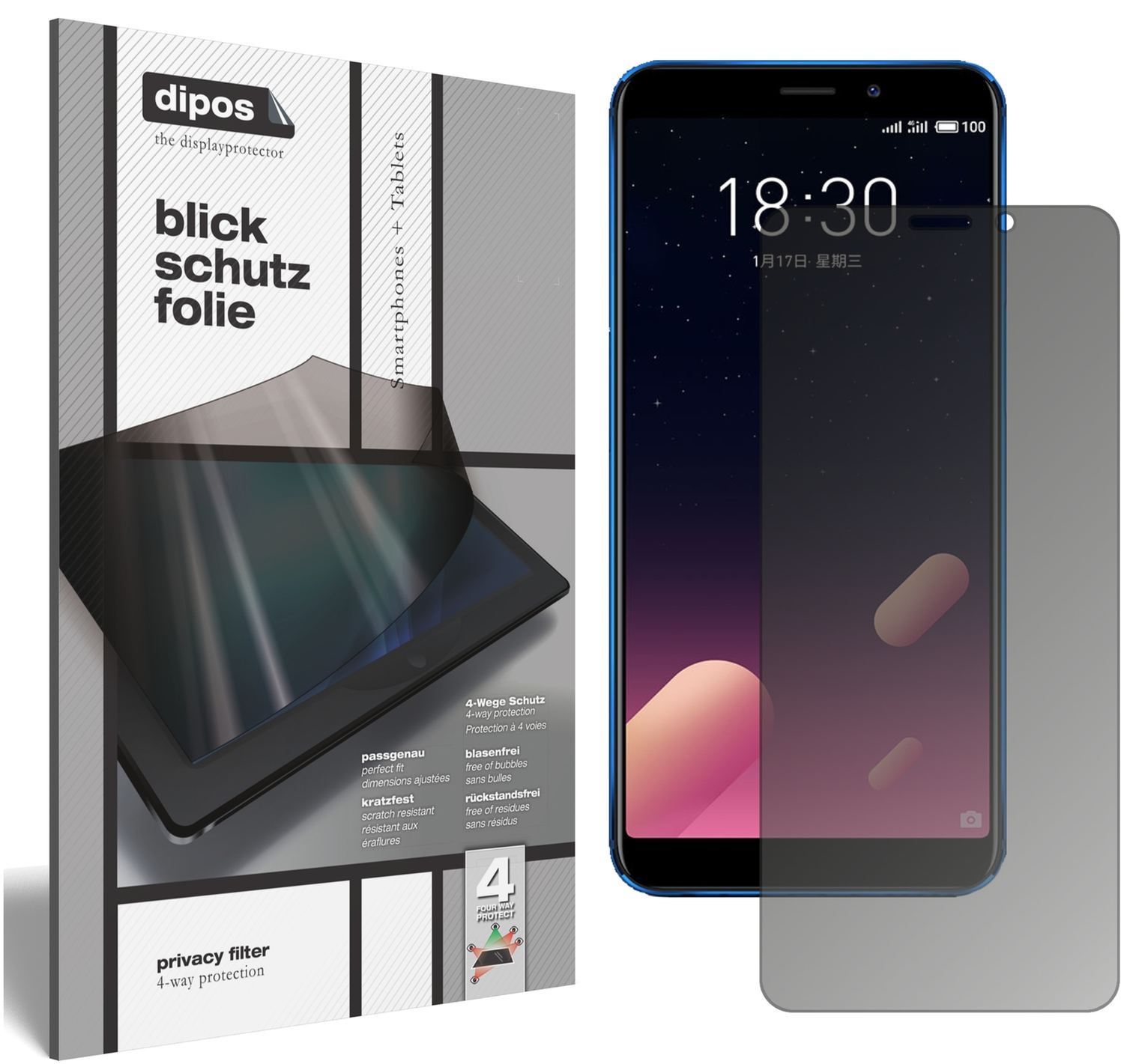 Blickschutzfolie für Meizu M6S matt Schutzfolie Pr (1)