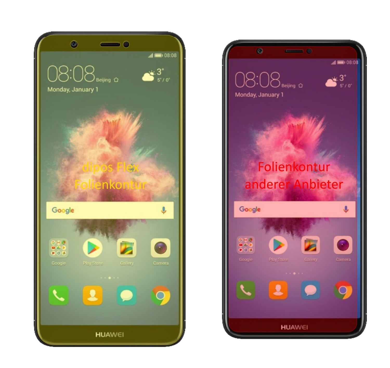 3x 3D Full Cover Schutzfolie für Huawei P smart (2)