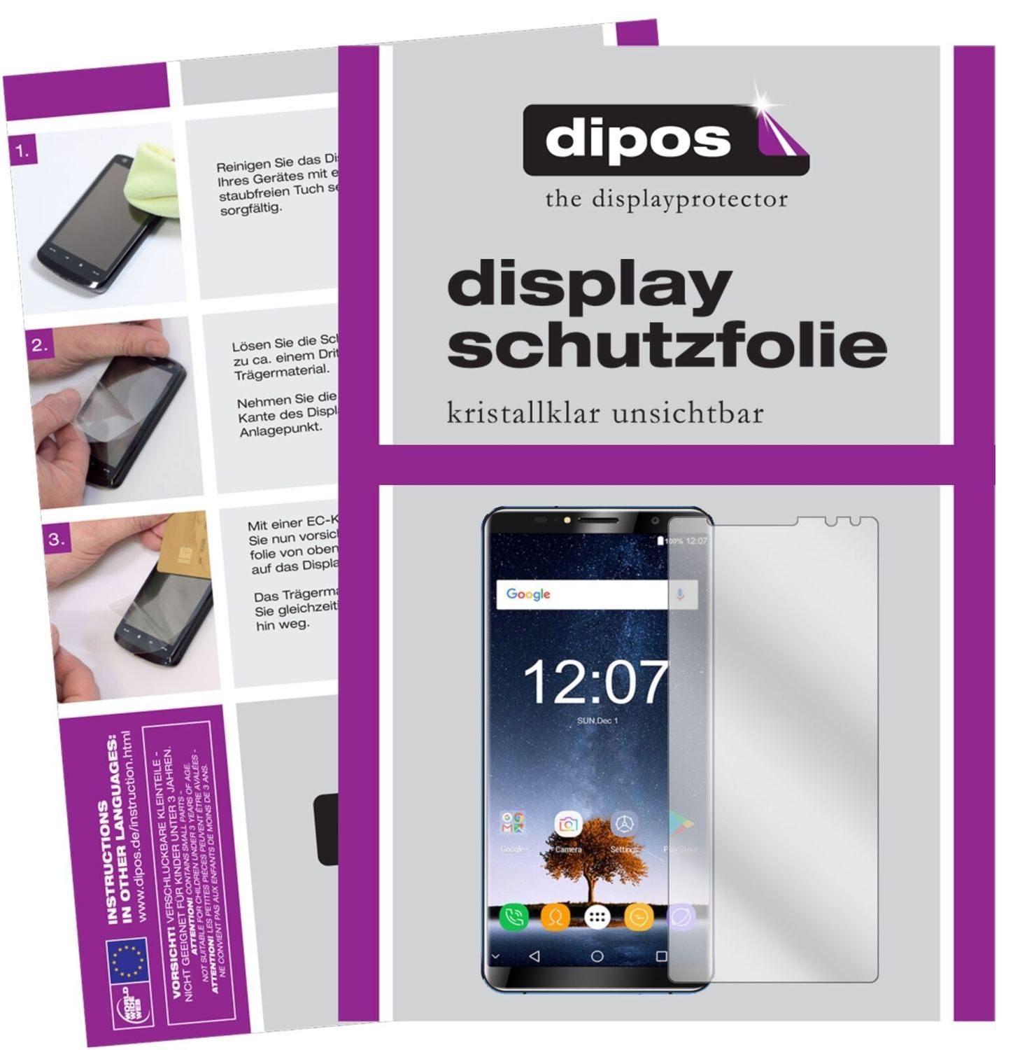 5x Schutzfolie klar für Oukitel K6 Display-Schutzf (2)