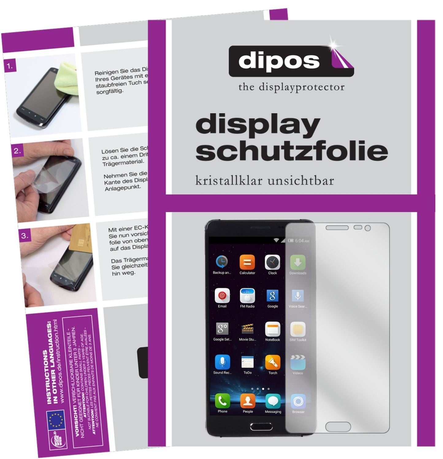 6x Schutzfolie klar für Elephone P8 Pro Display-Sc (1)