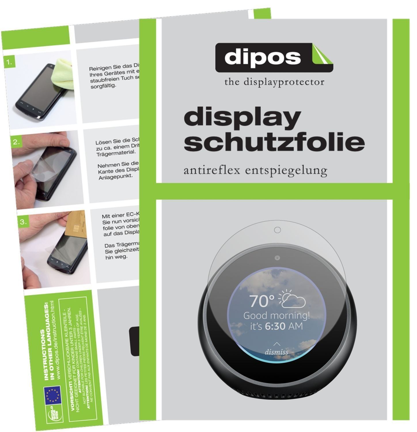 2x Schutzfolie matt für Amazon Echo Spot Display-S (1)