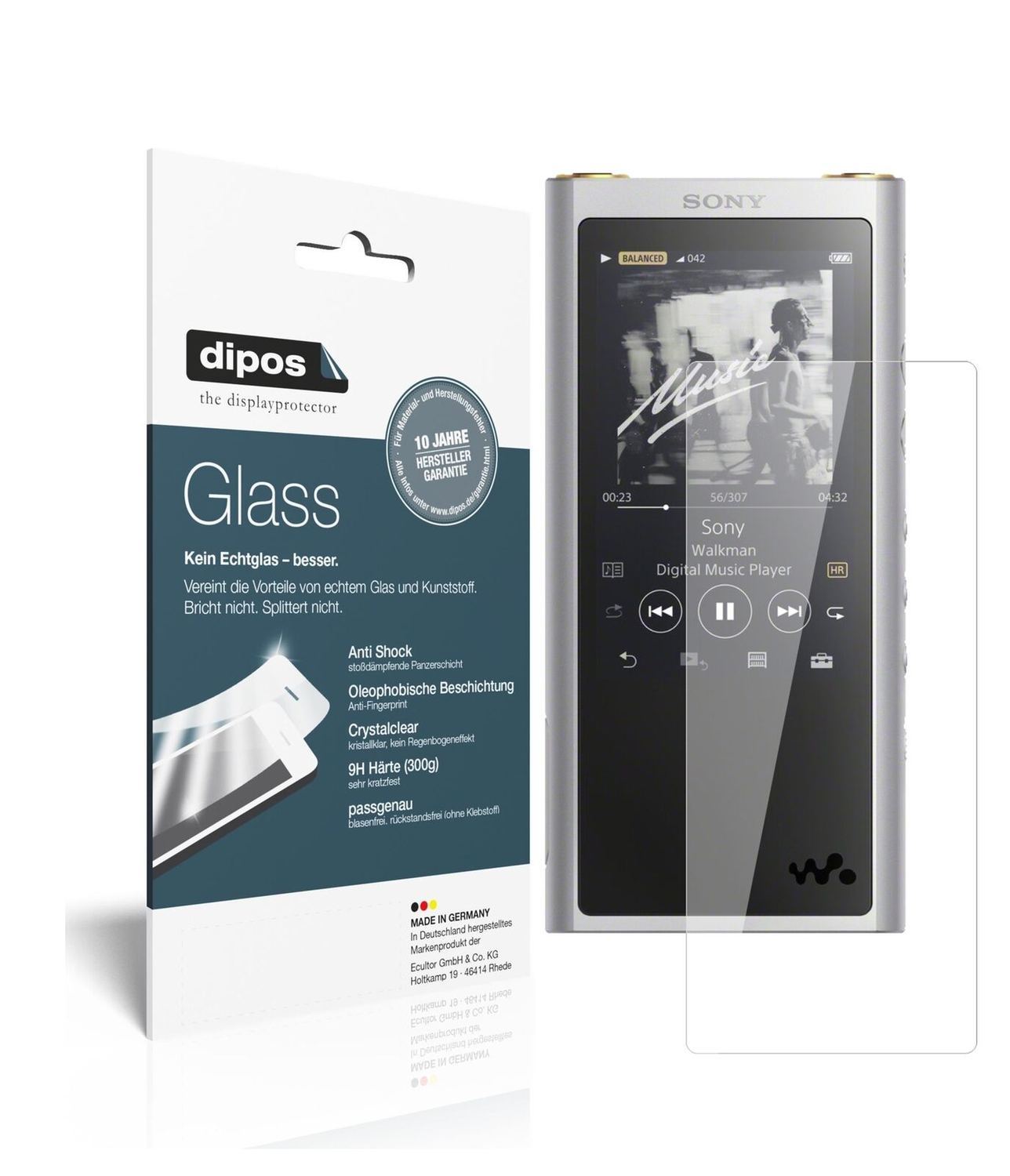 1x 9H Schutzfolie für Sony NW-ZX300 (MP3-Player) P (2)