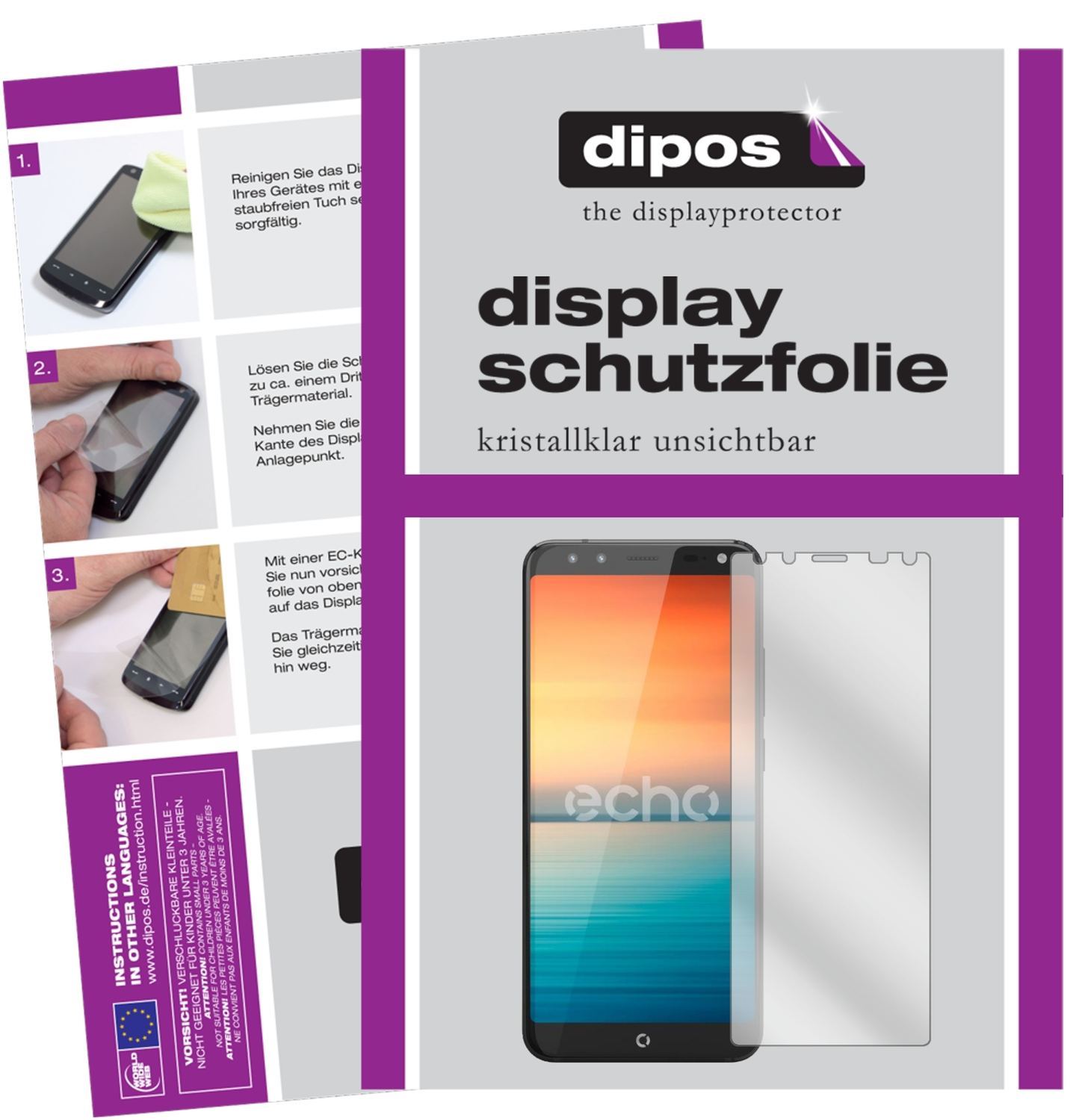 2x Schutzfolie klar für Echo Horizon Display-Schut (1)