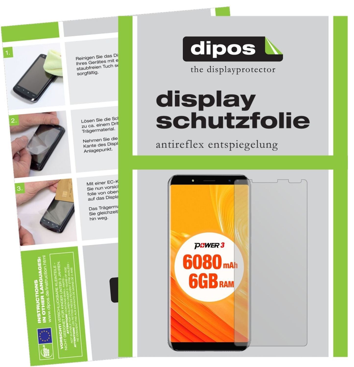 2x Schutzfolie matt für Ulefone Power 3 Display-Sc (1)