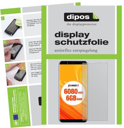 2x Schutzfolie matt für Ulefone Power 3 Display-Sc (1)